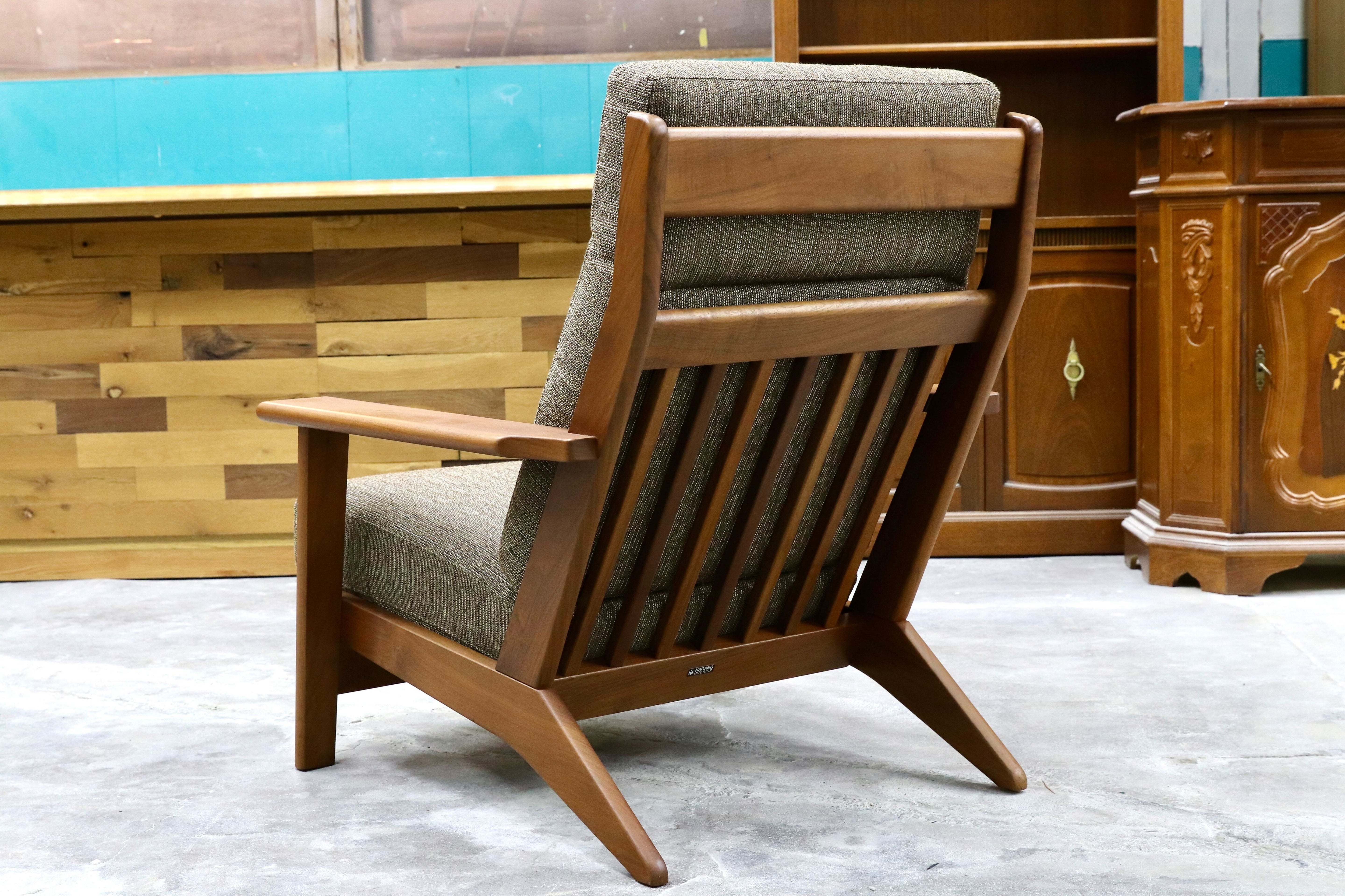 GMHS476○ナガノインテリア / NAGANO INTERIOR ツムギ 1人掛けソファ シングルソファ イージーチェア 北欧スタイル チェリー材 約15万