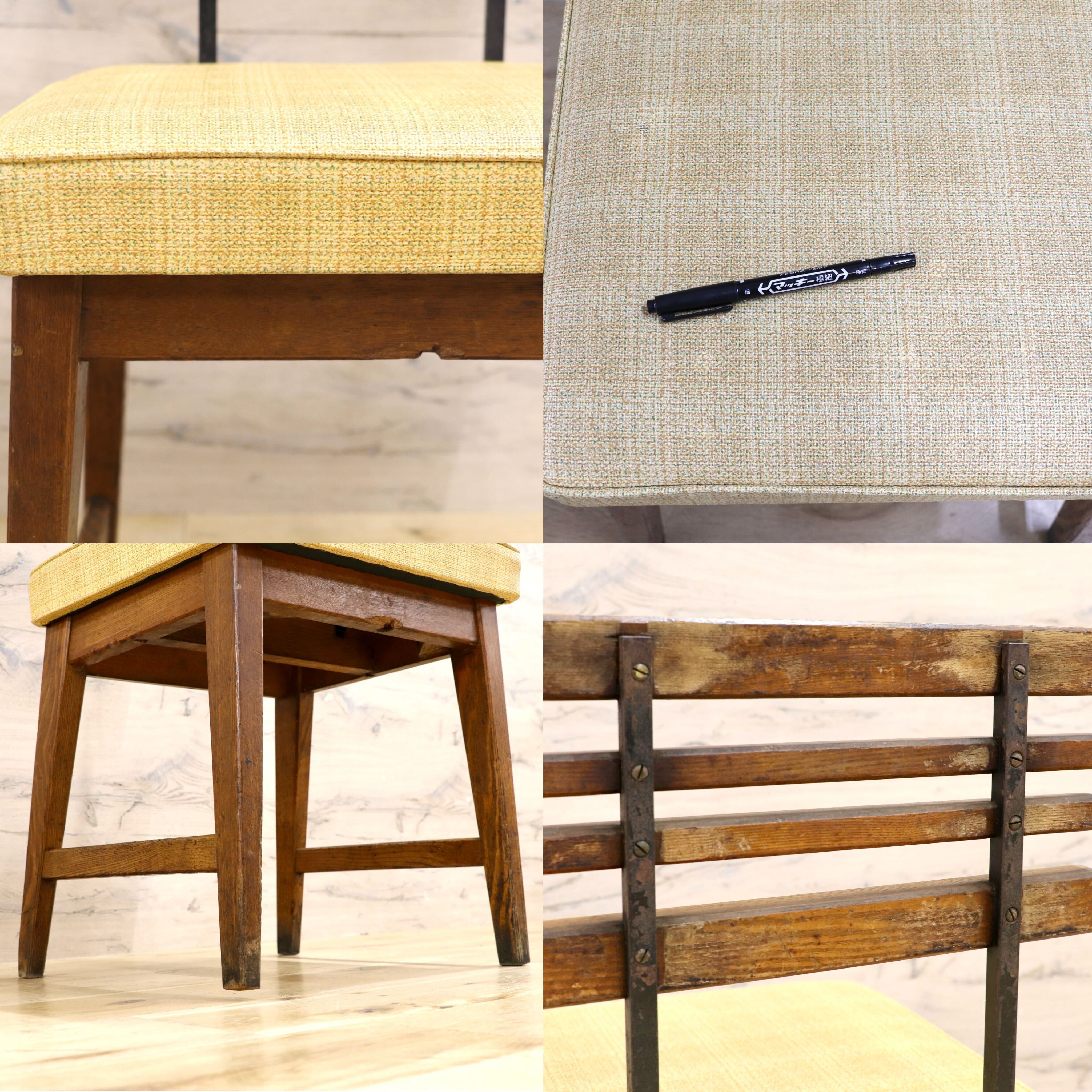 GMIS495H○アンティーク 北欧スタイル ヴィンテージ ダイニングチェア デスクチェア コンパクトチェア 木製 ビニールレザー レトロ カフェ