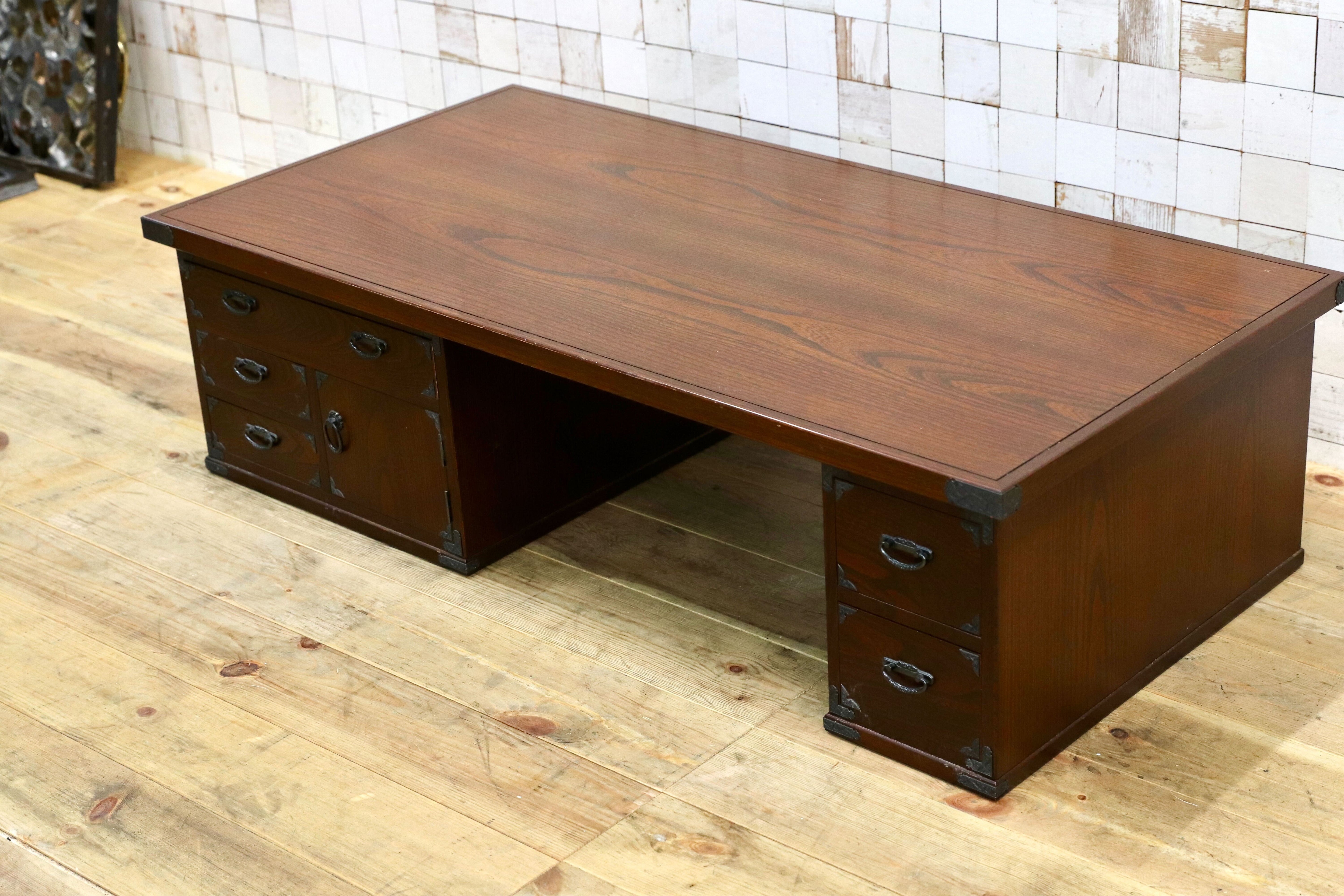 GMIS295○文机 和家具 レトロ 和モダン 座敷 和室 ローテーブル デスク アンティーク 座卓