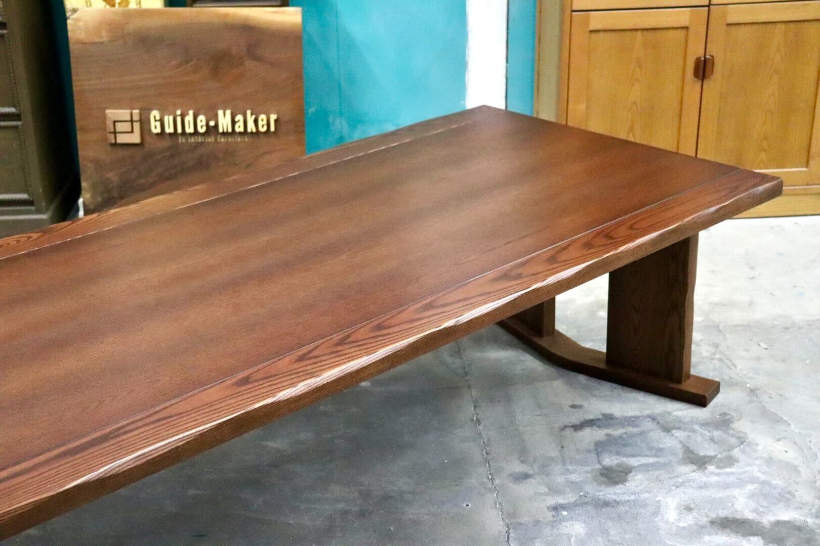 GMIH494B○工房家具 和モダン ダイニングテーブル 食卓テーブル 作業台 タモ材 和家具 店舗什器 ローテーブル リビングテーブル 美品