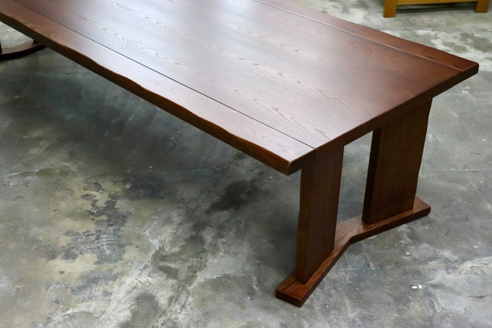 GMIH494B○工房家具 和モダン ダイニングテーブル 食卓テーブル 作業台 タモ材 和家具 店舗什器 ローテーブル リビングテーブル 美品