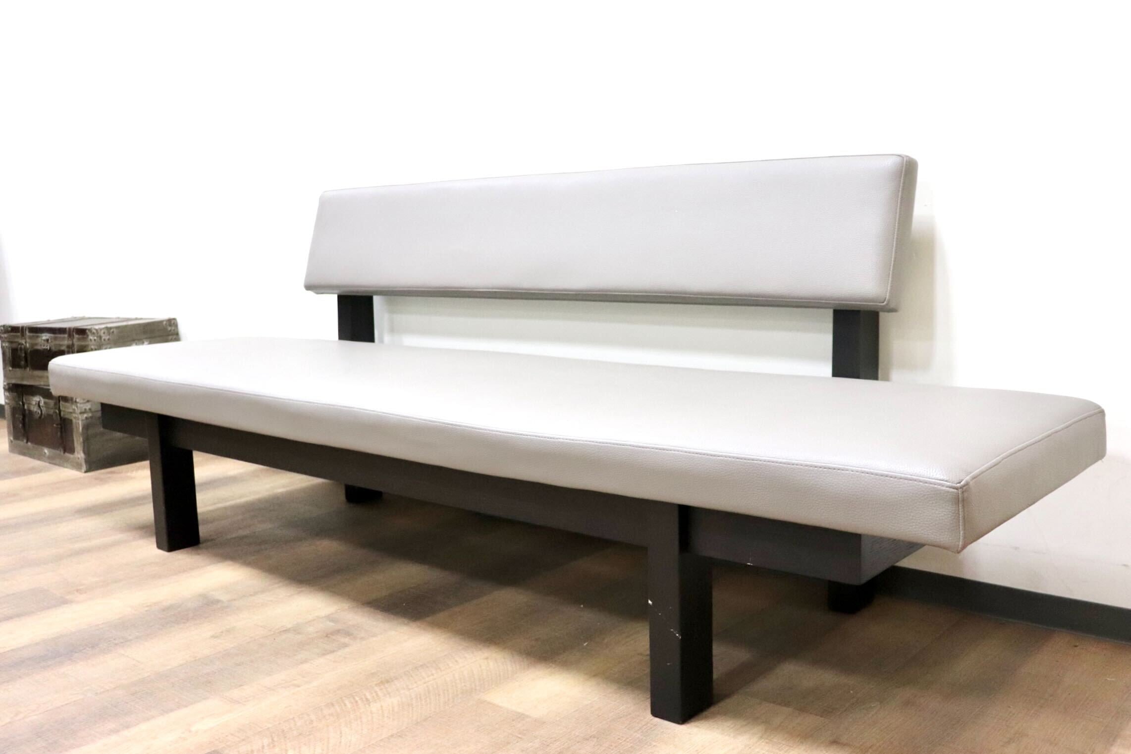 GMHK80D○シギヤマ家具 CENTRO ダイニングチェア ダイニングベンチ ベンチ 長椅子 腰掛け 合皮 グレー スタイリッシュ モダン