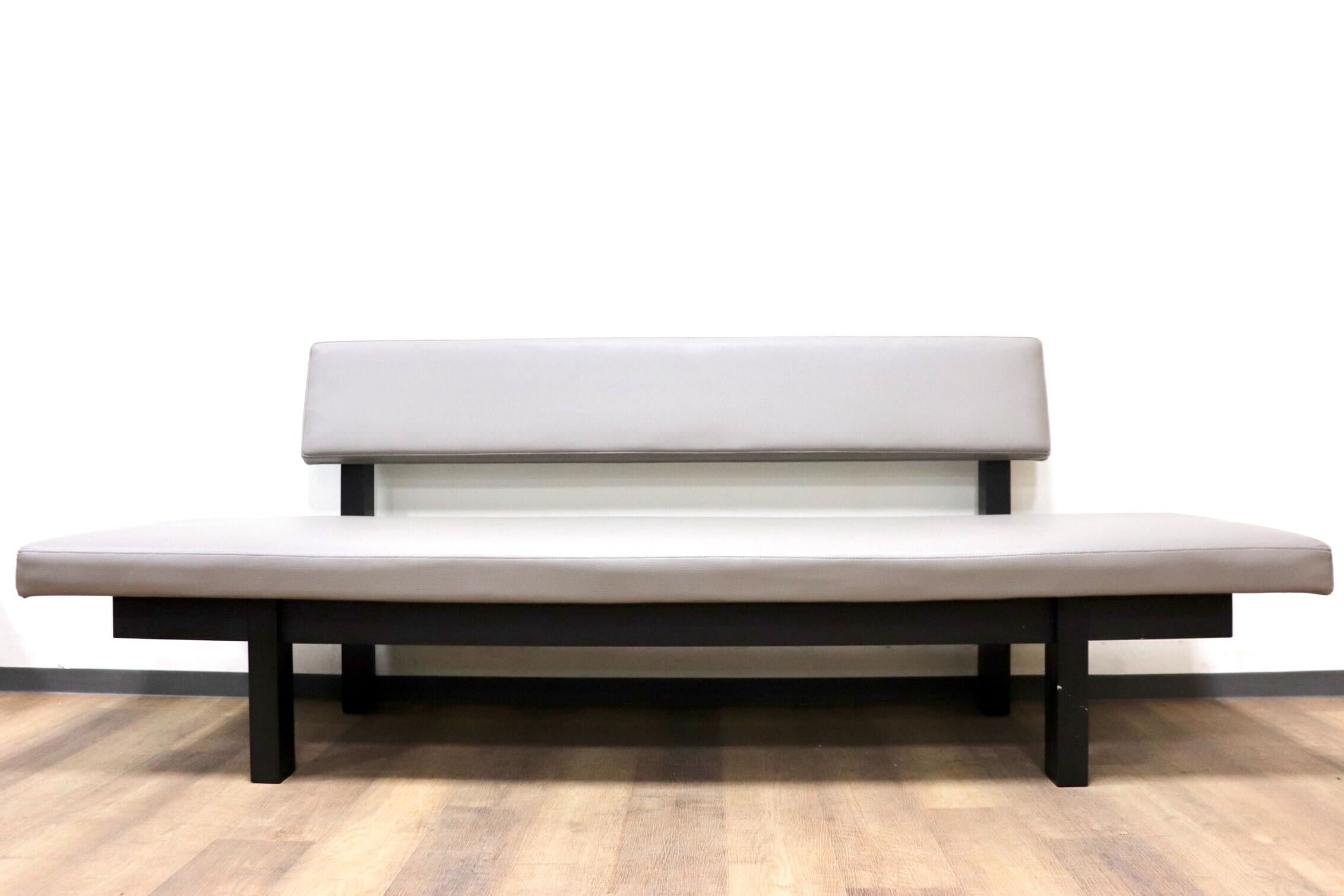 GMHK80D○シギヤマ家具 CENTRO ダイニングチェア ダイニングベンチ ベンチ 長椅子 腰掛け 合皮 グレー スタイリッシュ モダン