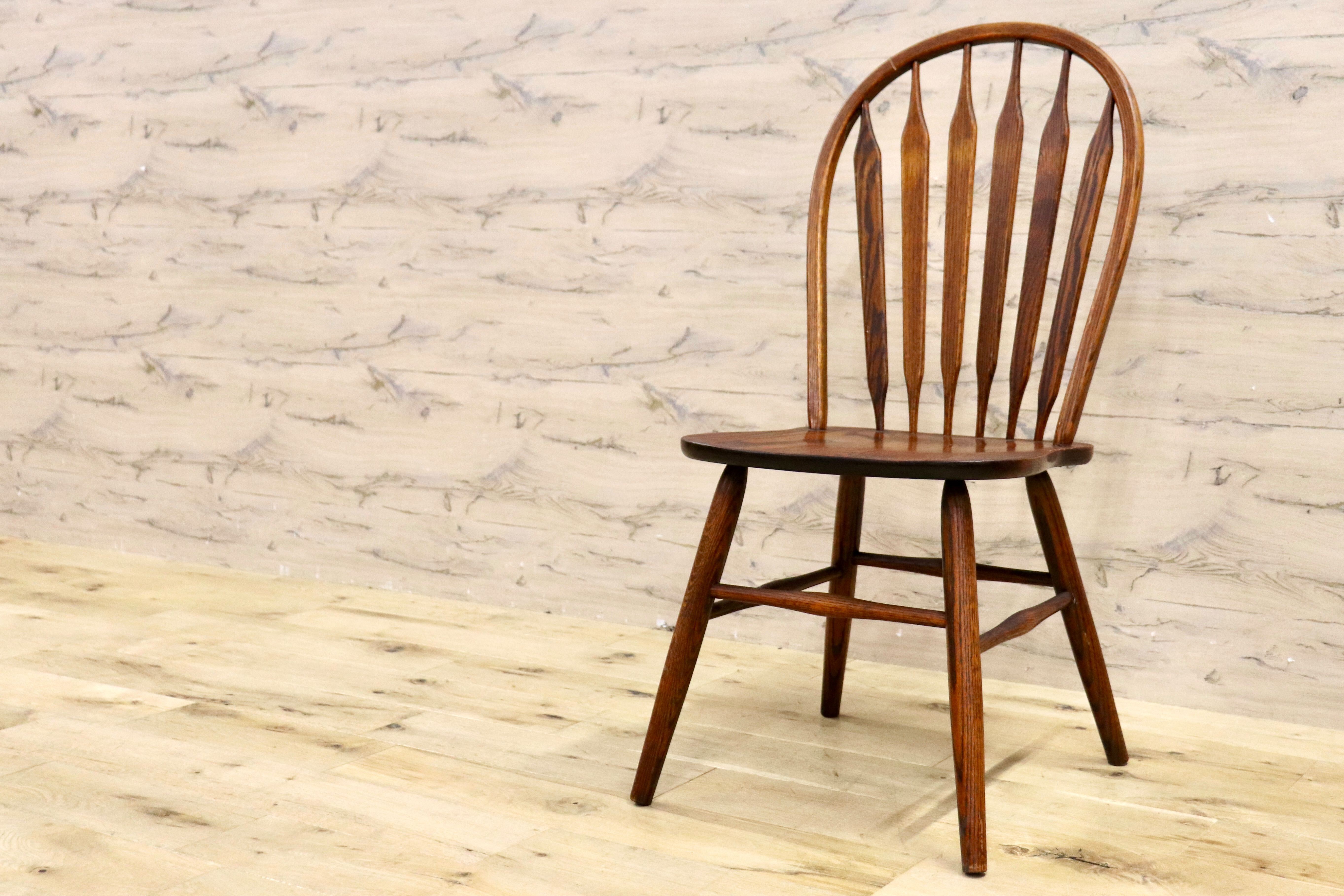 GMHH477B○shin lee / シンリー ダイニングチェア 椅子 ウィンザーチェア ボウバックチェア ヴィンテージ アンティーク レッドオーク 無垢