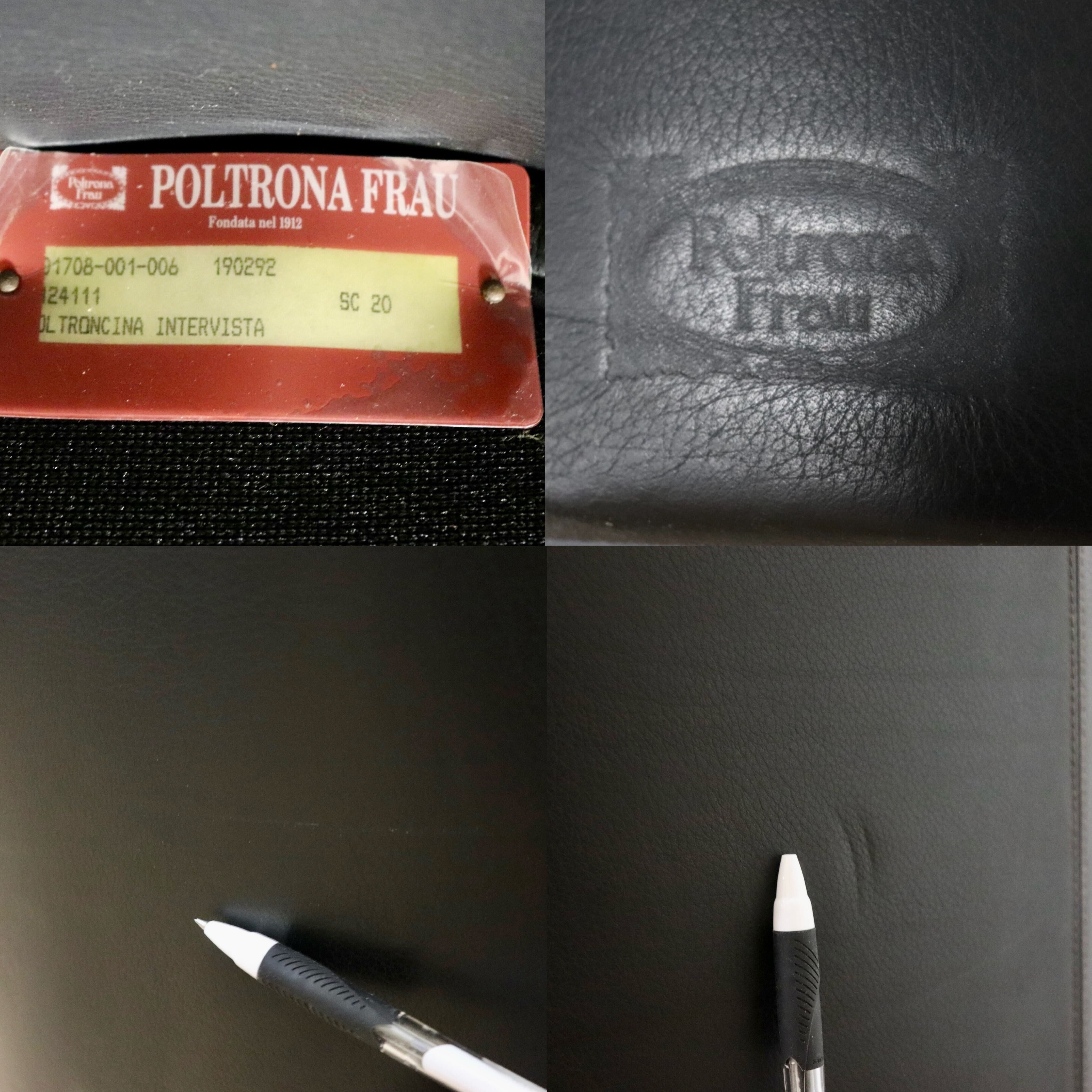 GMHK281A○PoltronaFrau / ポルトローナフラウ インターヴィスタ ラウンジチェア 椅子 イタリア製 黒 本革 レザー IDC大塚家具 定価約51万