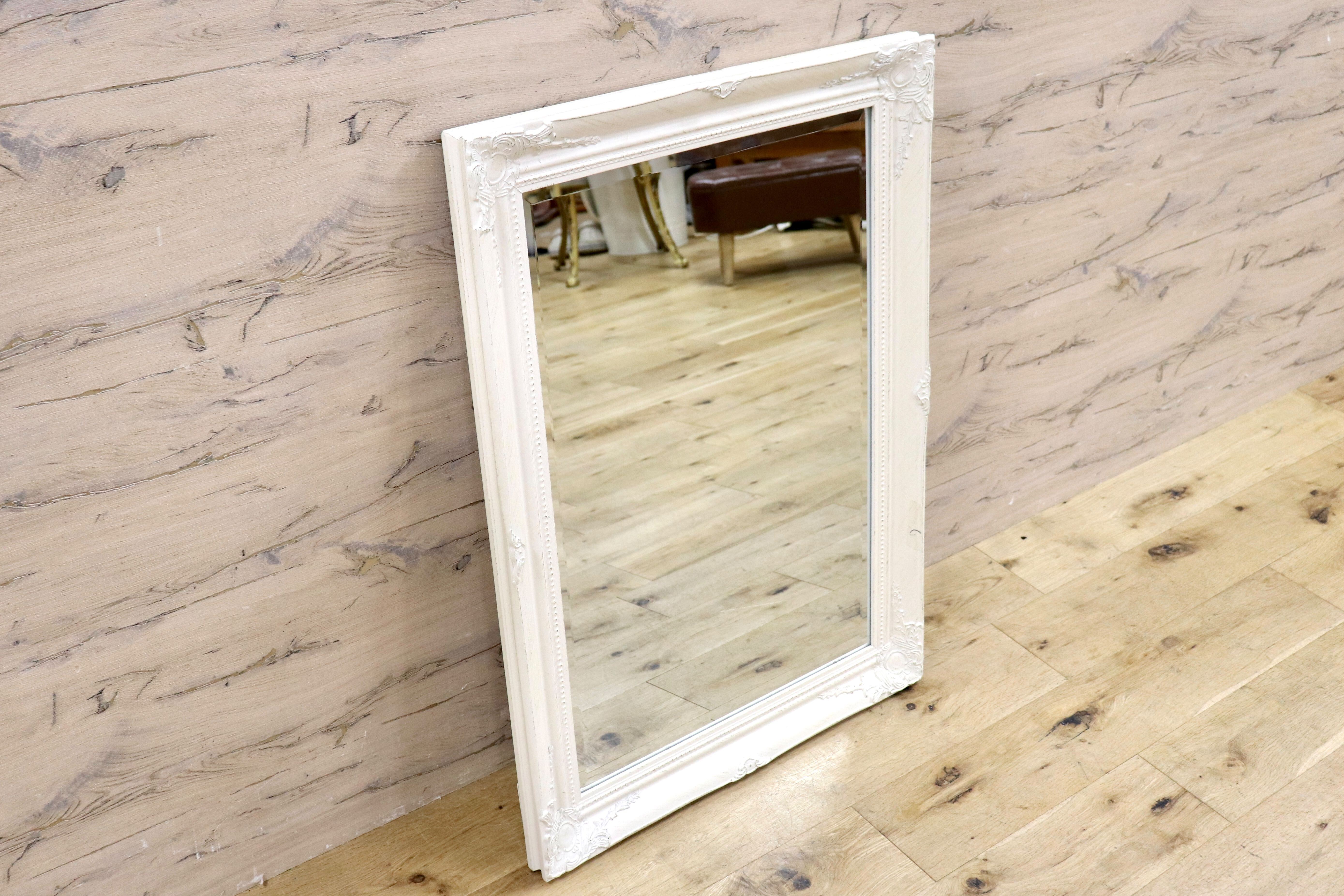 GMHH469○アンティーク調 ウォールミラー 壁掛けミラー 鏡 クラシック ヨーロピアン シャビーシック インテリア ミラー 木製