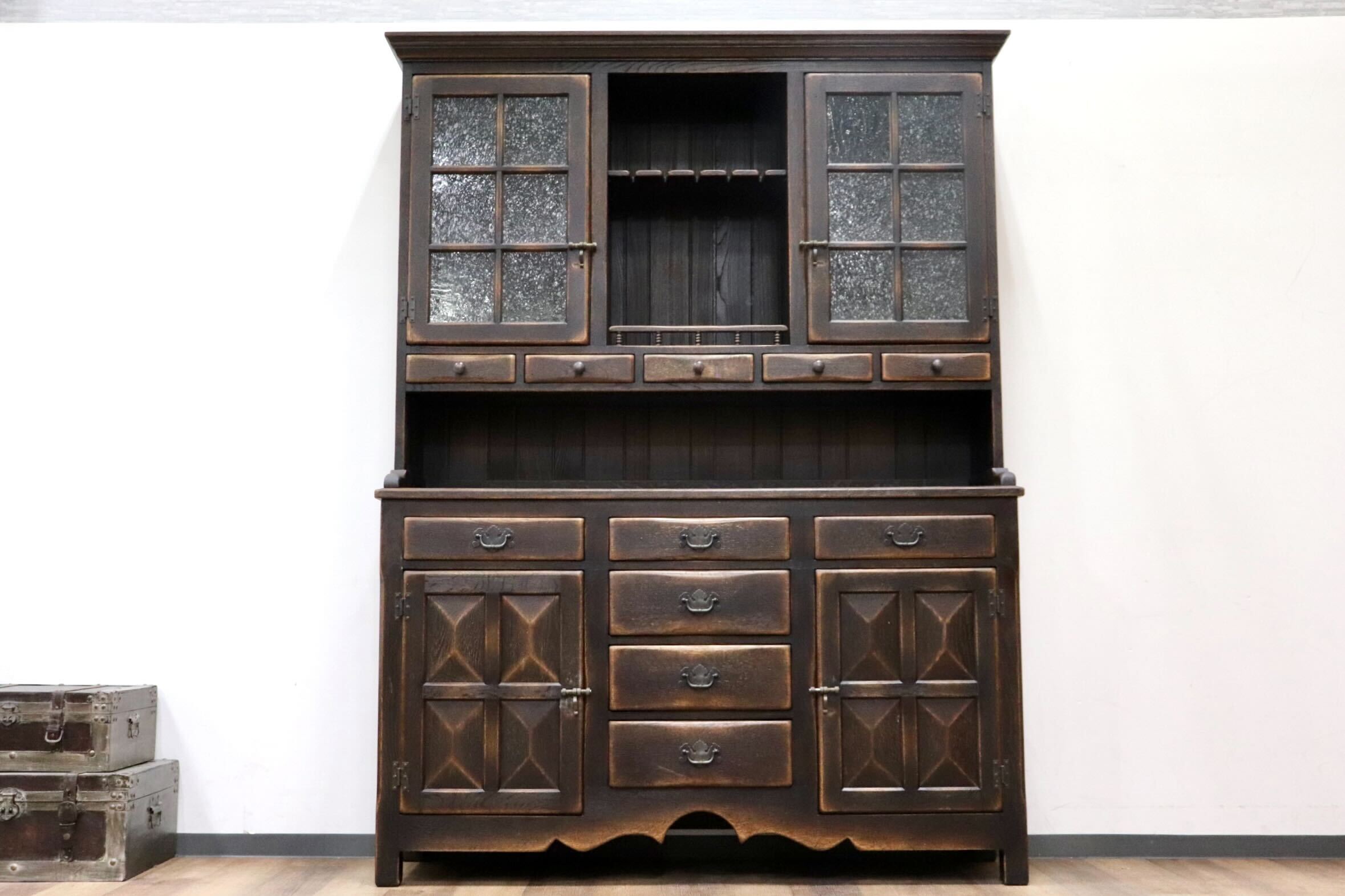 GMHH493○飛騨産業 / HIDA PROVINCIAL プロヴィンシャル カップボード 食器棚 リビングボード オーク無垢材 最高級 クラシカル 約133万