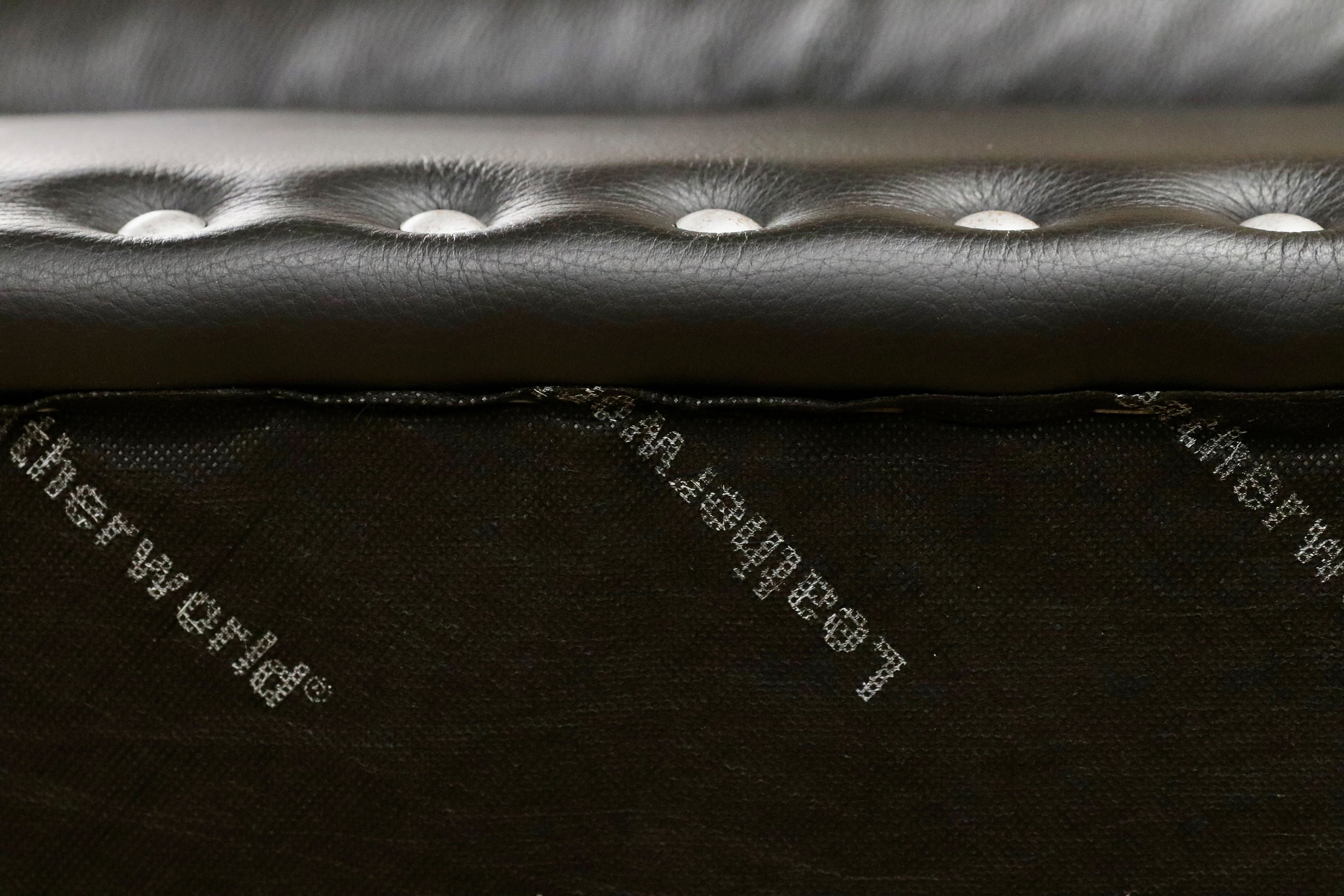 GMHK179○Lether World / レザーワールド 1人掛けソファ シングルソファ IDC大塚家具 黒総本革 高級 ハイクラスモダン 美品