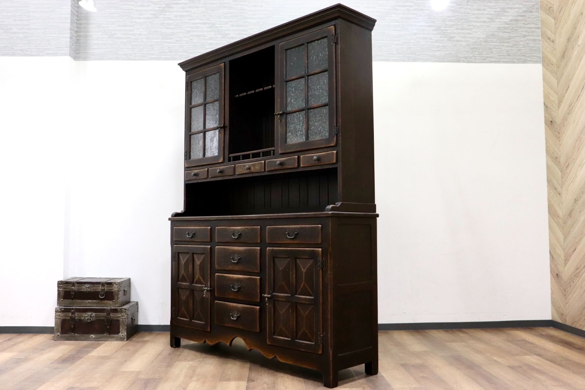 GMHH493○飛騨産業 / HIDA PROVINCIAL プロヴィンシャル カップボード 食器棚 リビングボード オーク無垢材 最高級 クラシカル 約133万