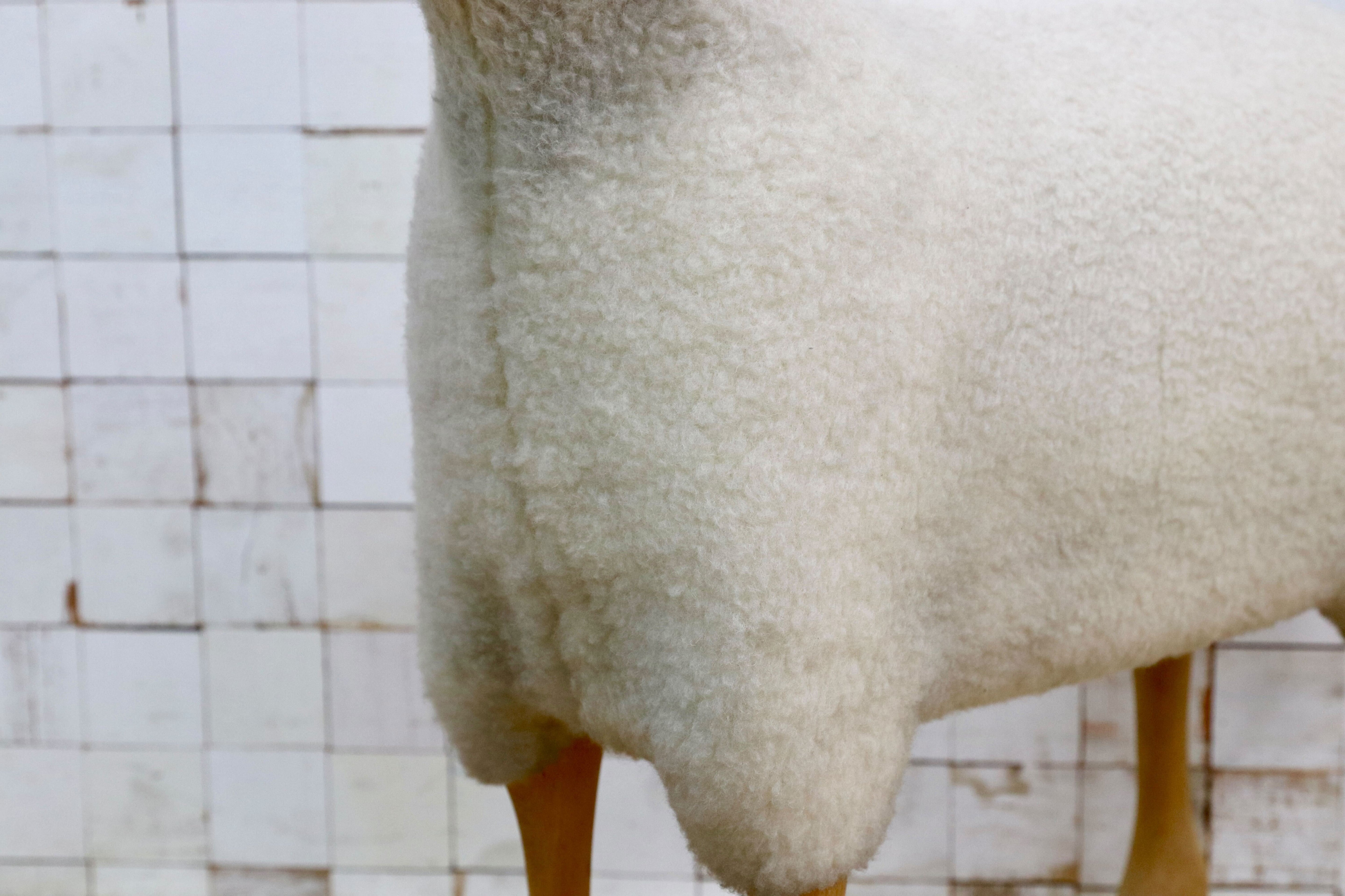 GMIS450A○Hanns-Peter Krafft ハンス・ペーター・クラフト ドイツ製 Meier Germany マイヤー ブナ材 羊 スツール 超レア