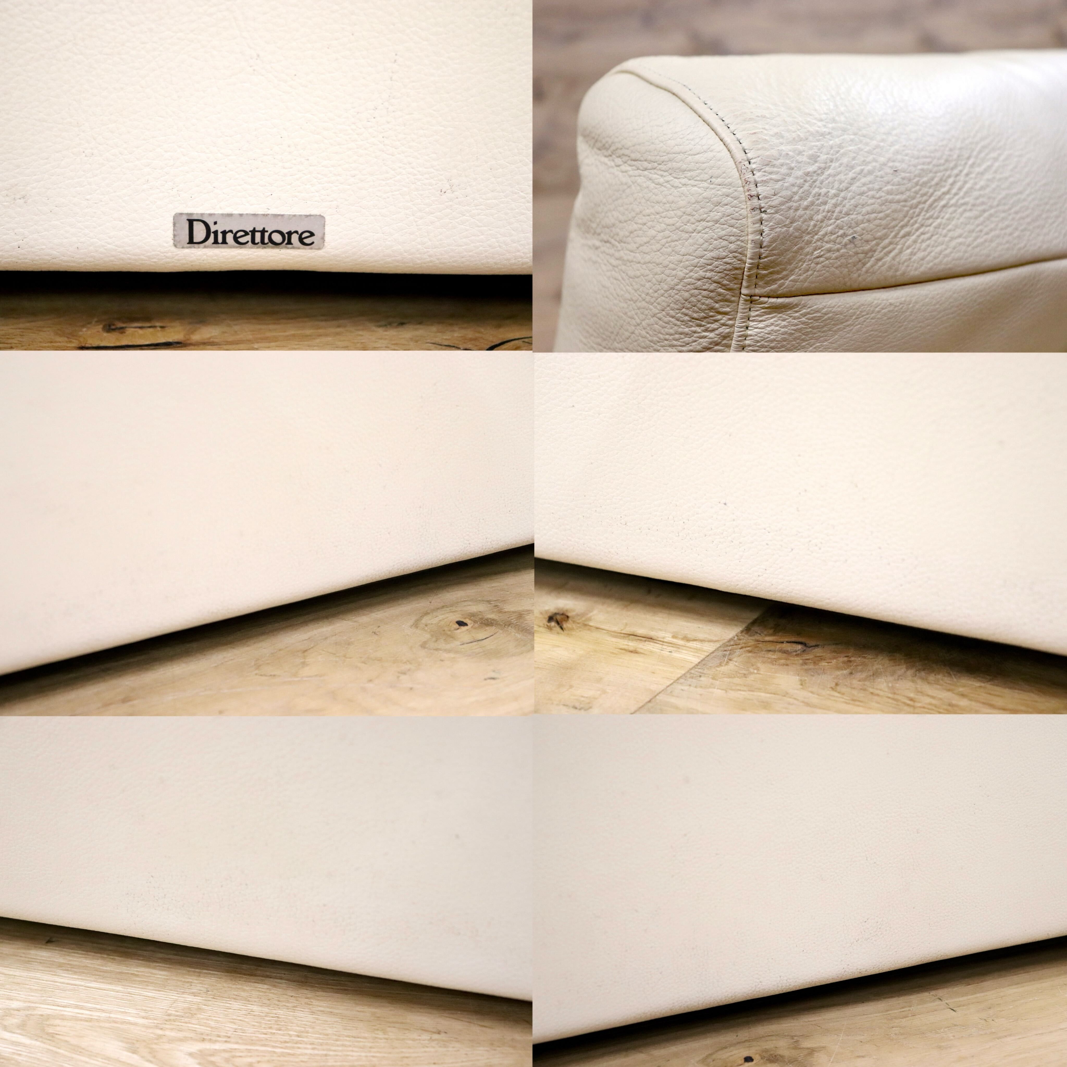 GMHK254C○karimoku / カリモク Direttore ディレトーレ 3人掛けソファ トリプルソファ 長椅子 本革 アイボリー モダン 国産家具