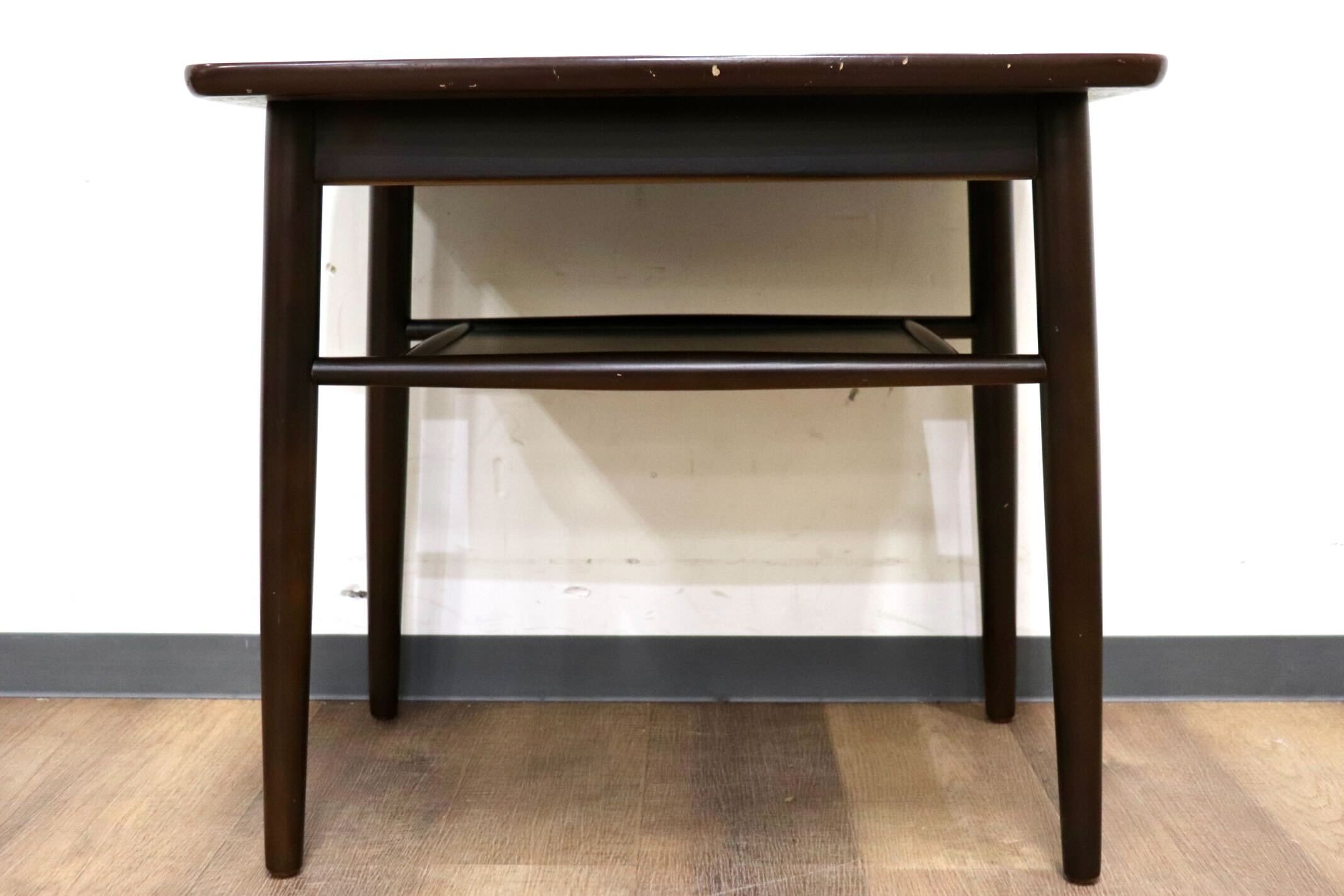 GMHH430○鳥取家具 サイドテーブル 机 コーヒーテーブル ミニーブル 飾り棚 花台 アンティーク ヴィンテージ 木製 昭和レトロ