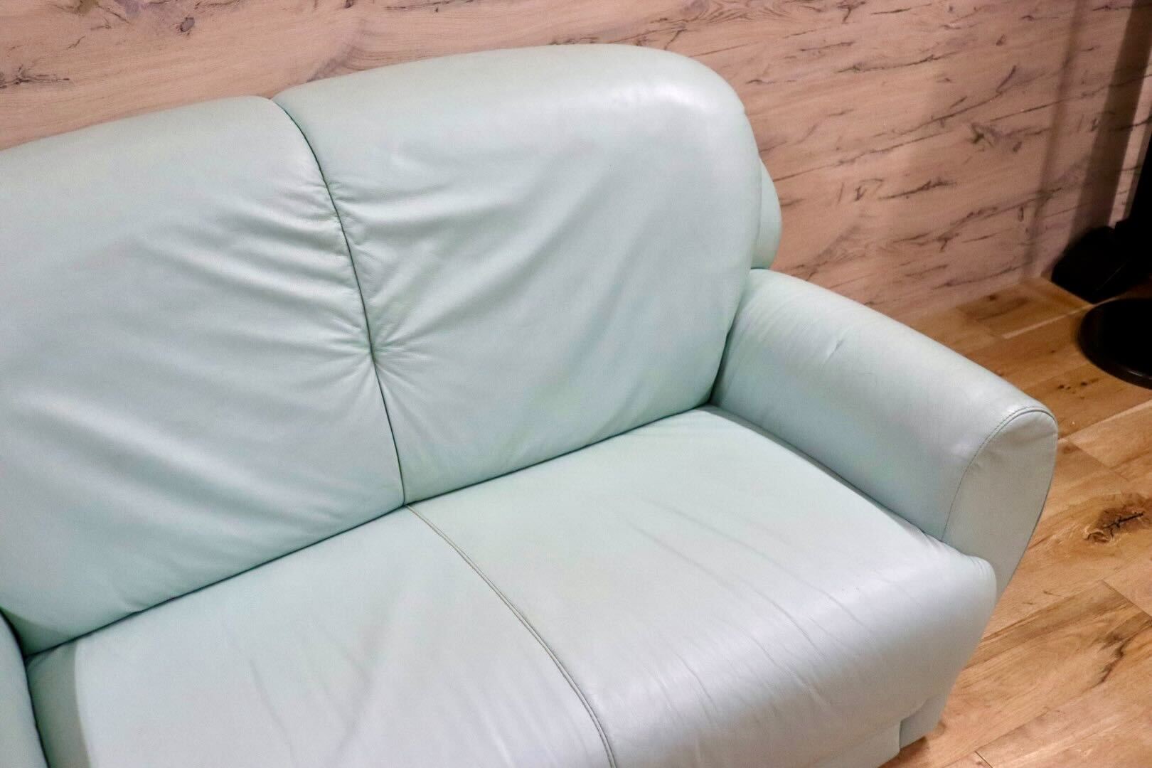 GMFK763B○Chateau d'Ax / シャトーダックス 2人掛けソファ ラブソファ 長椅子 本革 ミント イタリアモダン フランスベッド