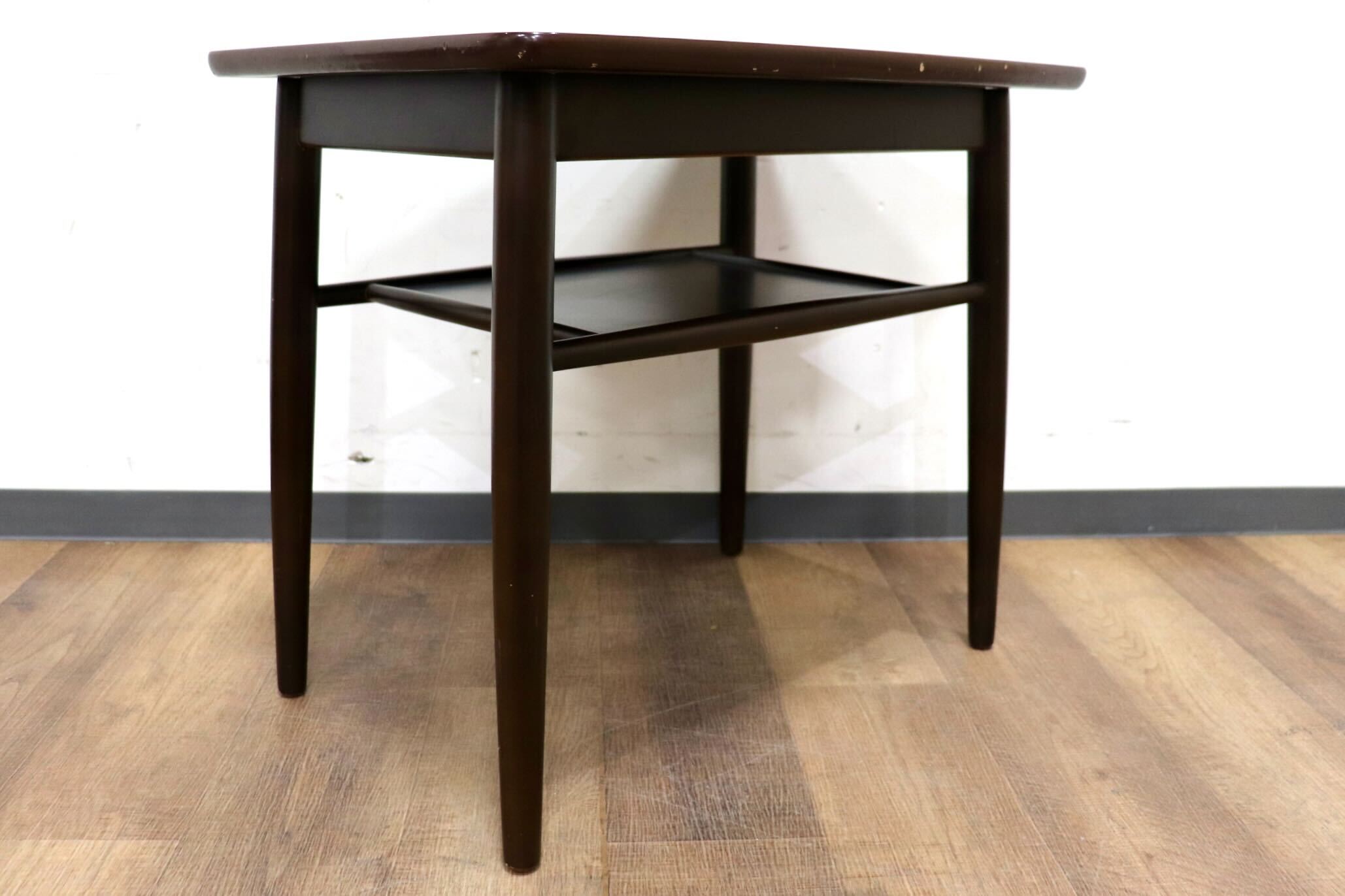 GMHH430○鳥取家具 サイドテーブル 机 コーヒーテーブル ミニーブル 飾り棚 花台 アンティーク ヴィンテージ 木製 昭和レトロ