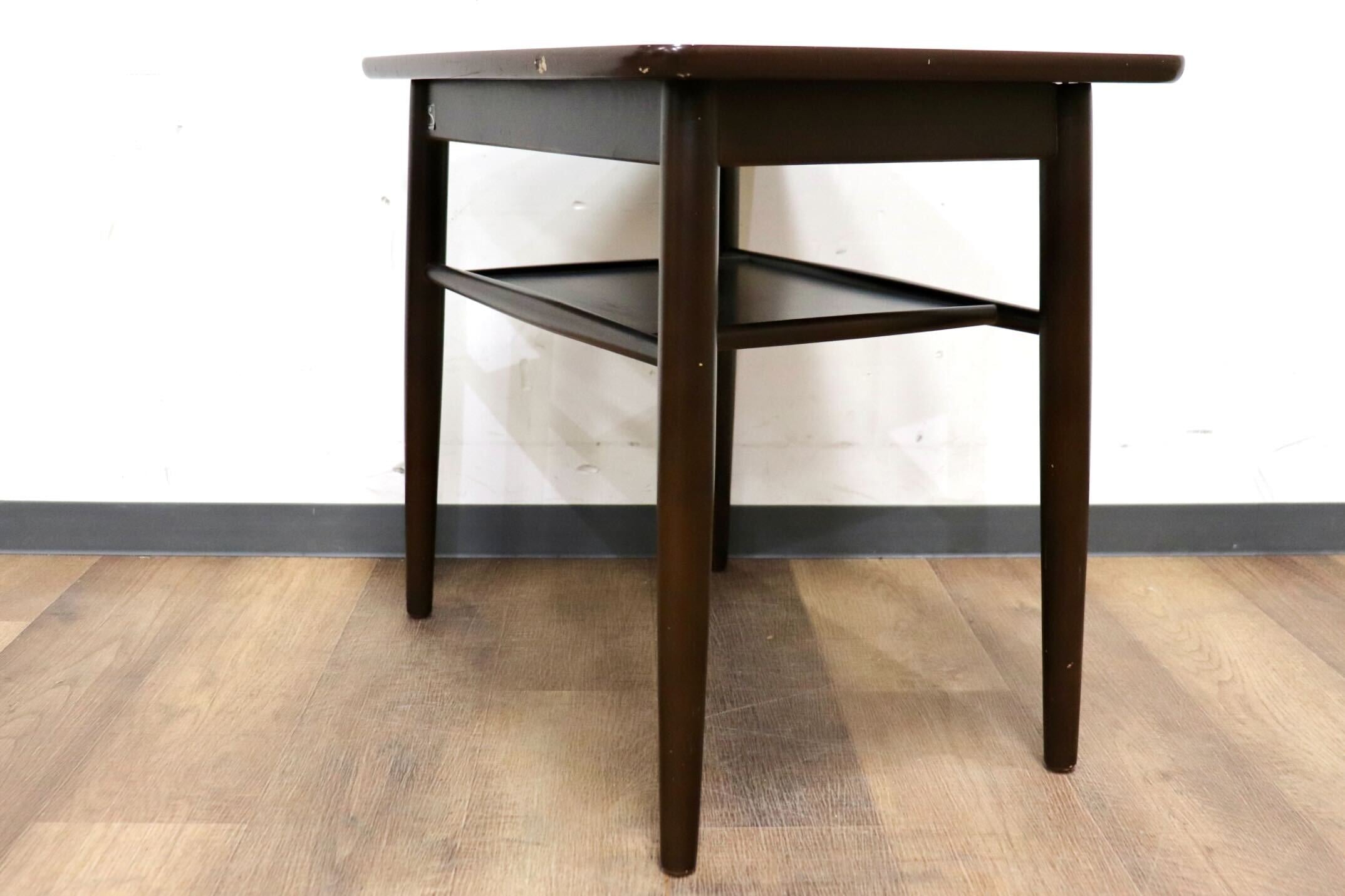 GMHH430○鳥取家具 サイドテーブル 机 コーヒーテーブル ミニーブル 飾り棚 花台 アンティーク ヴィンテージ 木製 昭和レトロ