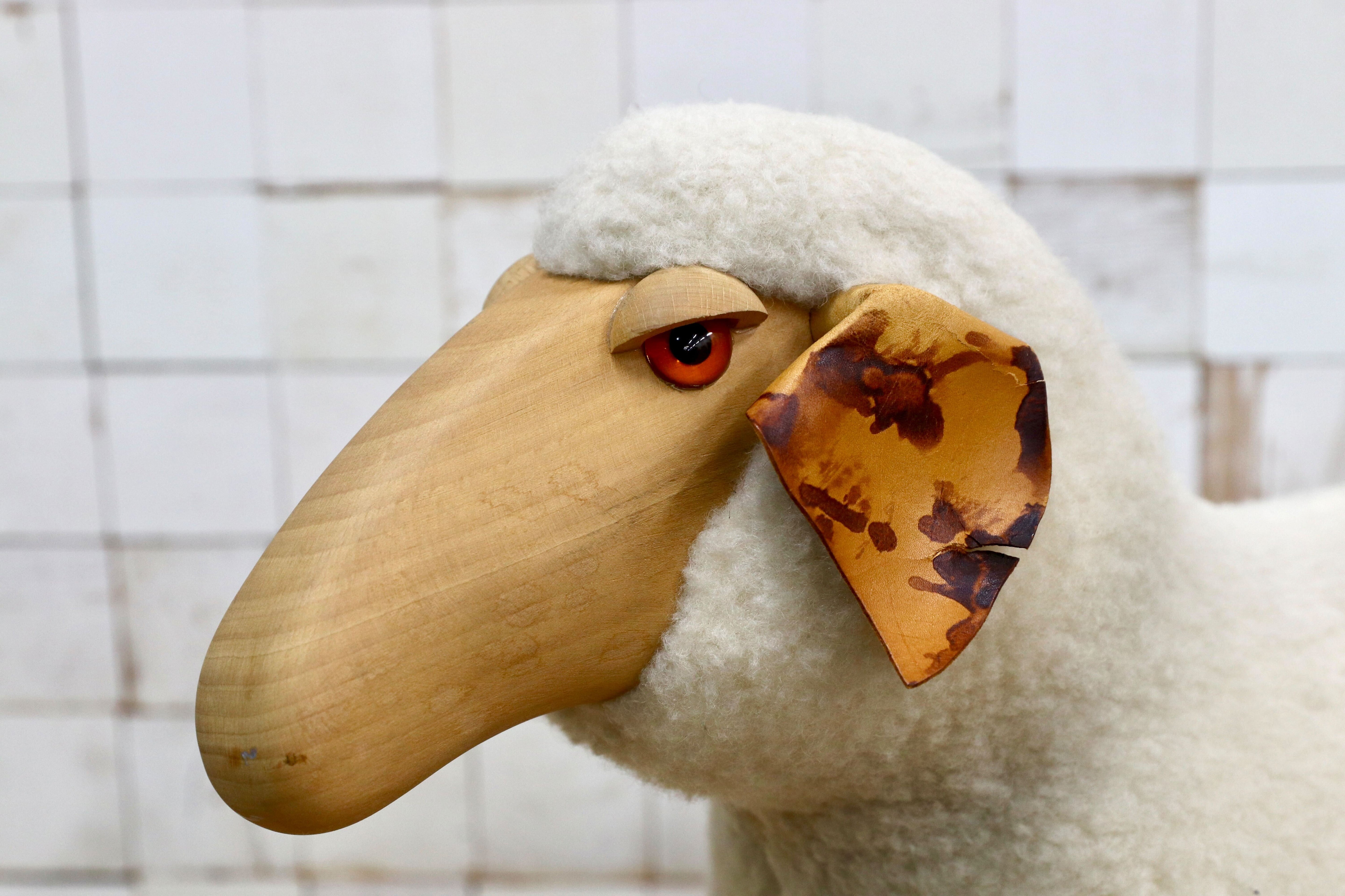 GMIS450B○Hanns-Peter Krafft ハンス・ペーター・クラフト ドイツ製 Meier Germany マイヤー ブナ材 羊 スツール 超レア