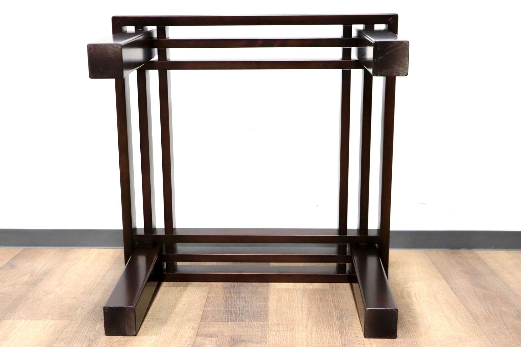 GMGF111○モリシゲ / MORISHIGE トレント サイドテーブル ガラステーブル スクエア 黒漆塗り 応接 和モダン IDC大塚家具 定価33万 展示品