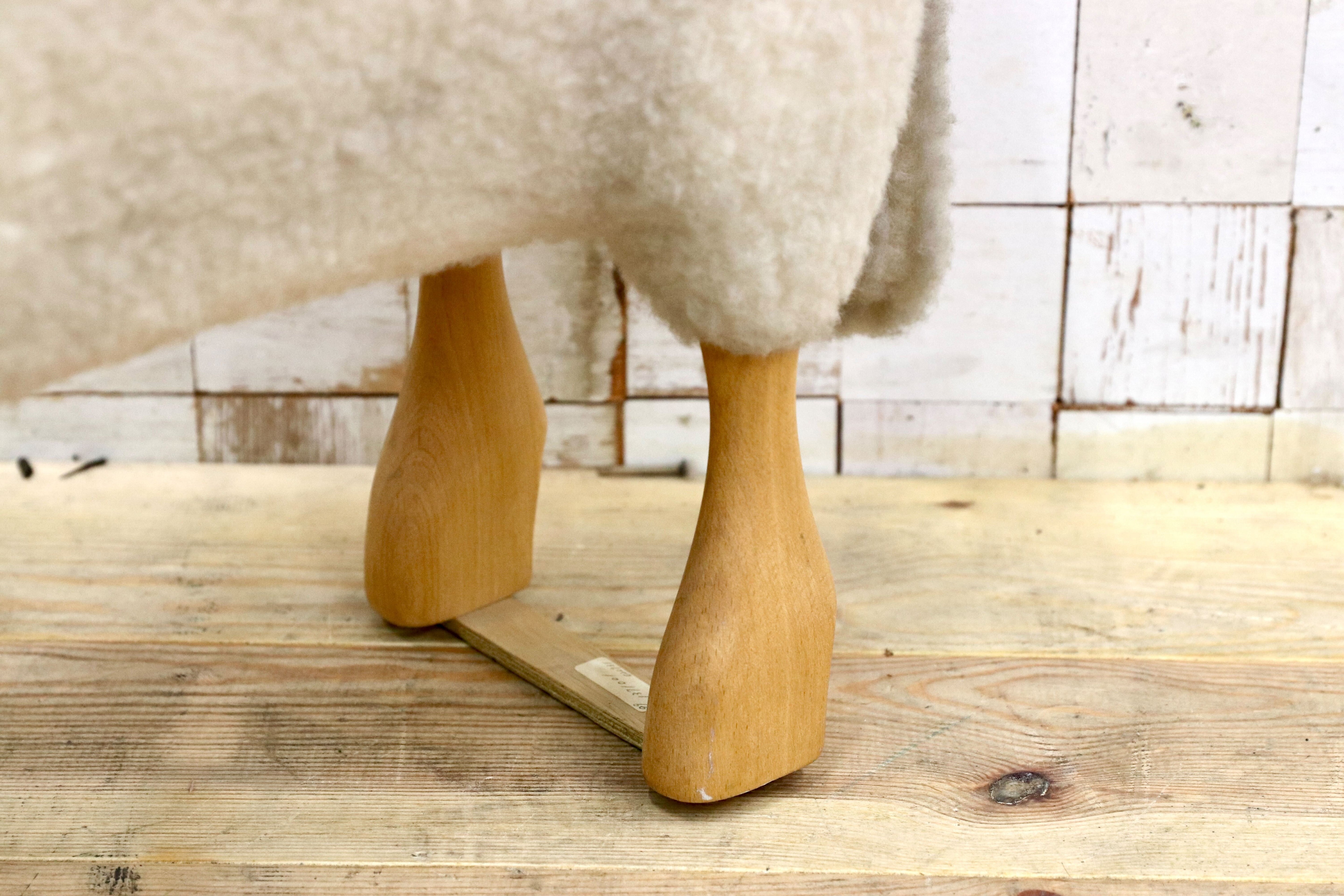 GMIS450B○Hanns-Peter Krafft ハンス・ペーター・クラフト ドイツ製 Meier Germany マイヤー ブナ材 羊 スツール 超レア