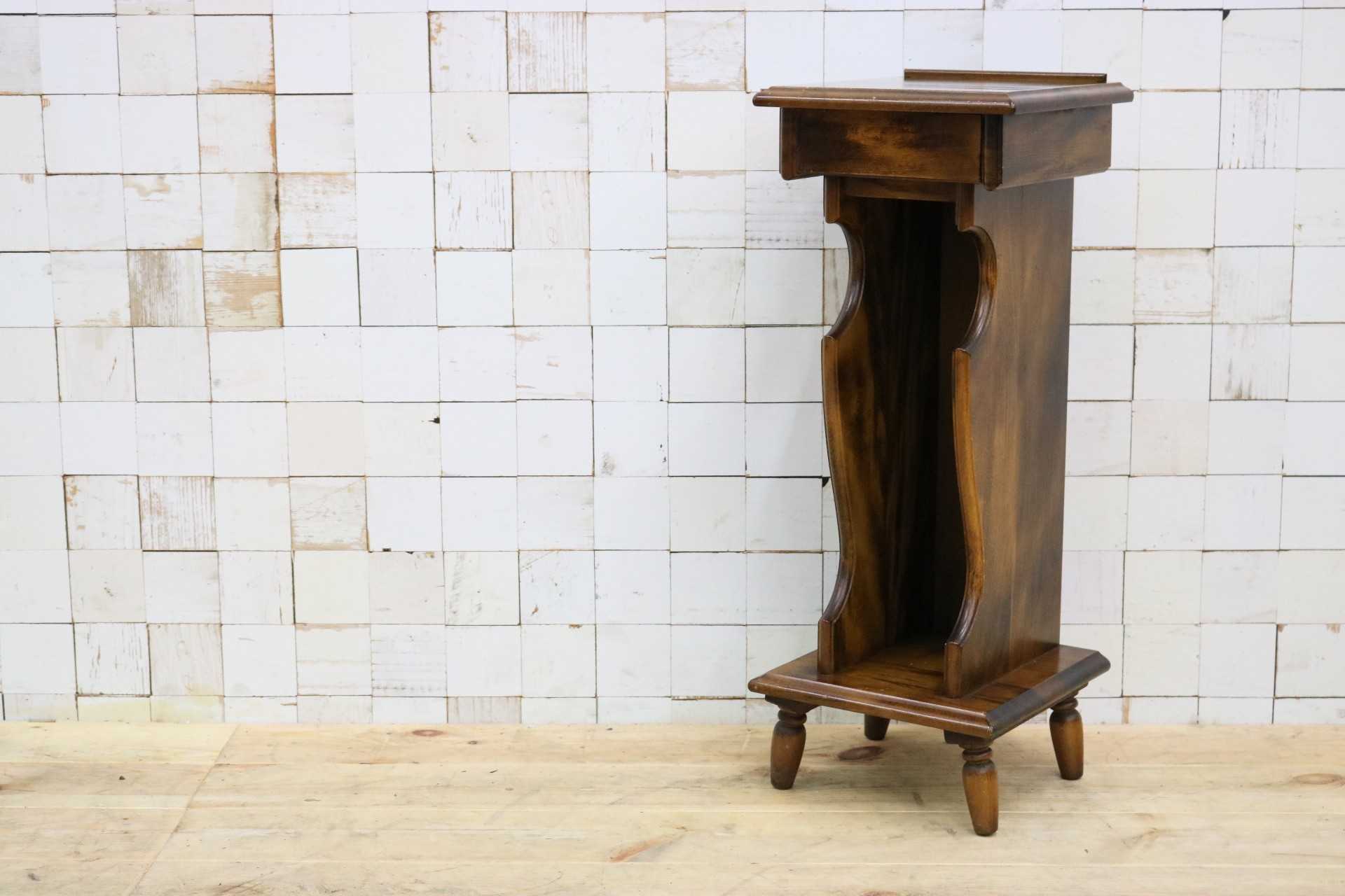 GMFS387○karimoku / カリモク オールドカリモク 電話台 花台 飾り棚 引き出し ベッドサイド 小物入れ レトロ ビンテージ 国産家具