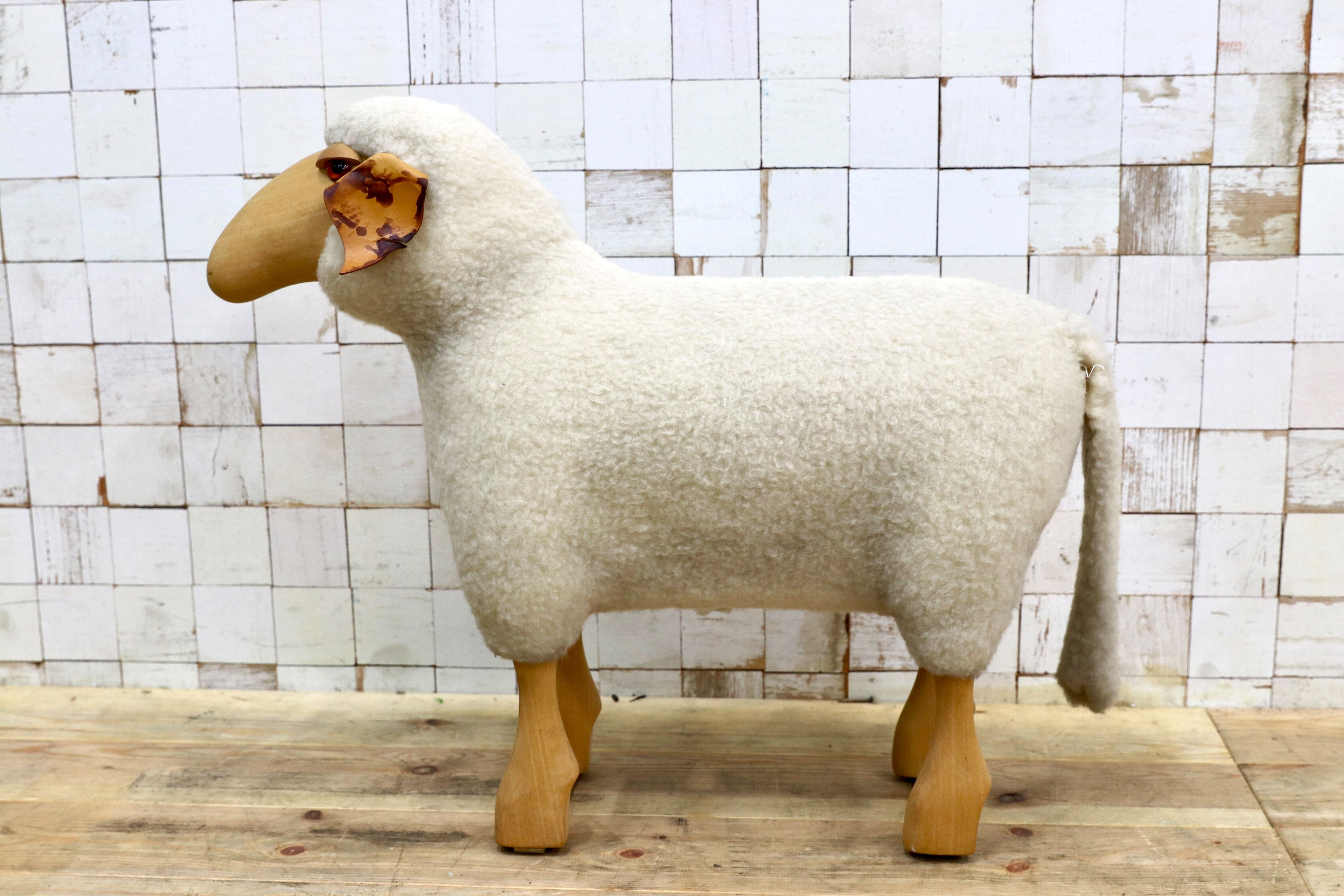 GMIS450B○Hanns-Peter Krafft ハンス・ペーター・クラフト ドイツ製 Meier Germany マイヤー ブナ材 羊 スツール 超レア