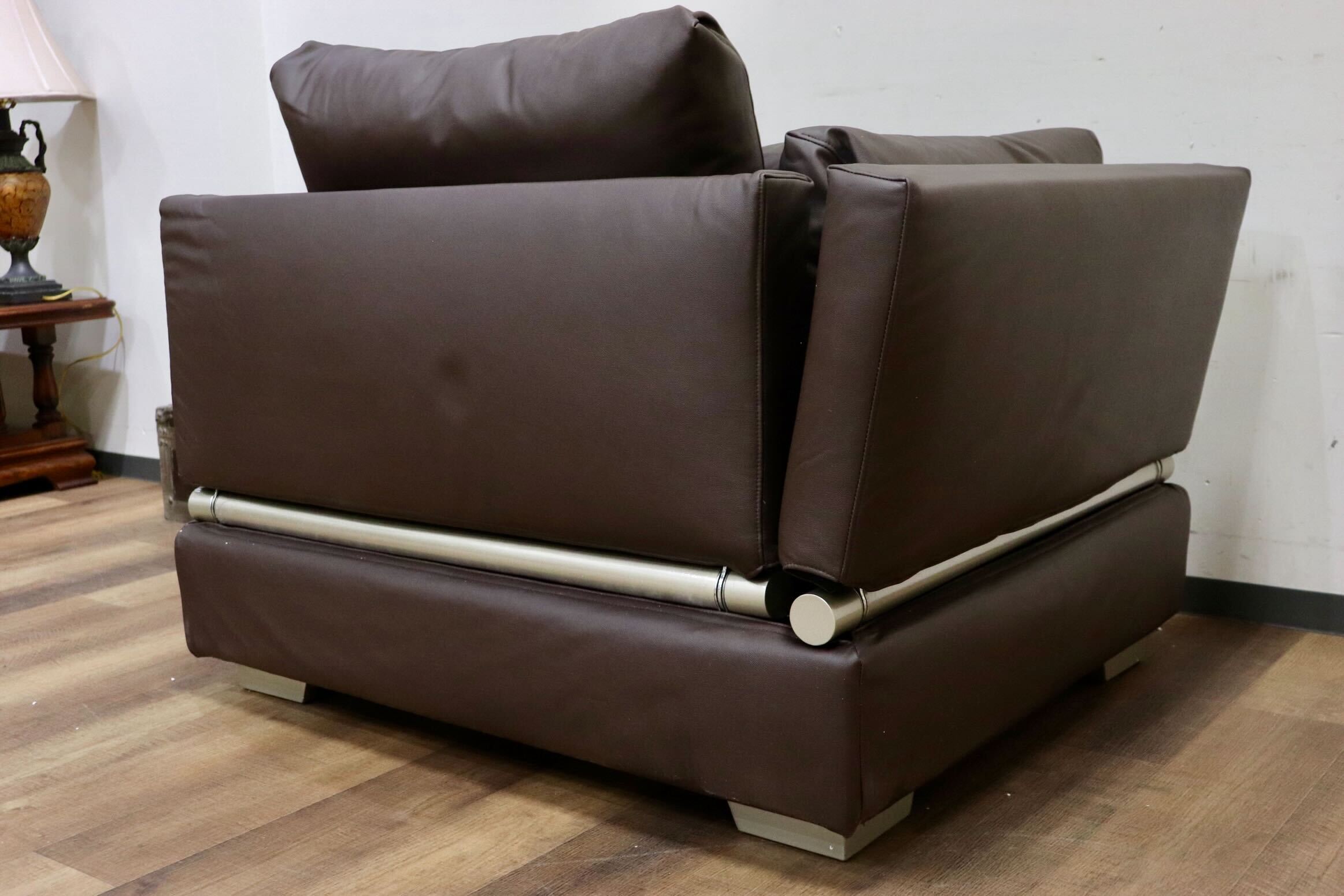 GMHN268B○MARGINAL / マージナル TABIO SOFA 片肘 カウチソファ 1人掛けソファ シングルソファ カバーリング 合皮 ブラウン 未使用品