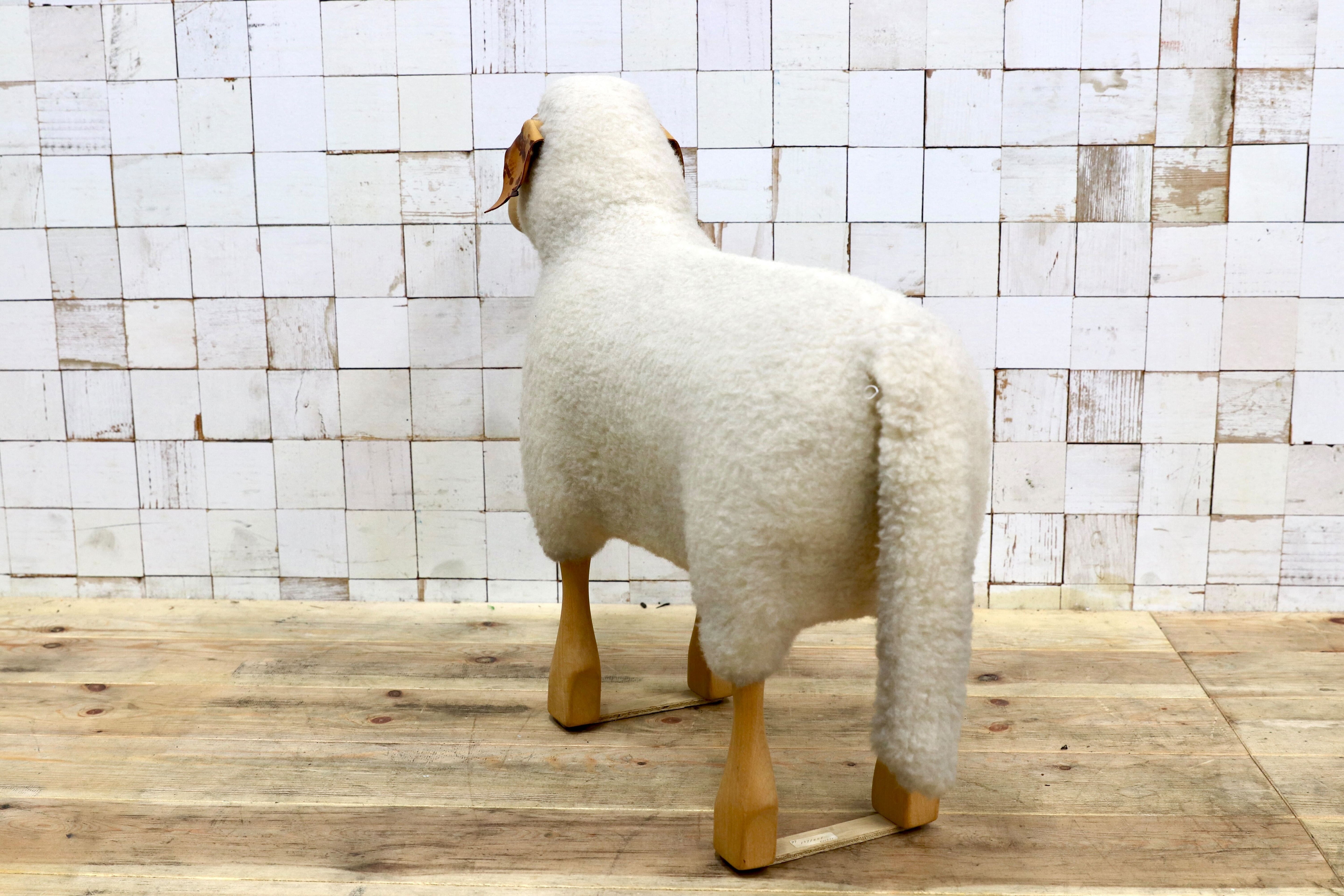 GMIS450B○Hanns-Peter Krafft ハンス・ペーター・クラフト ドイツ製 Meier Germany マイヤー ブナ材 羊 スツール 超レア