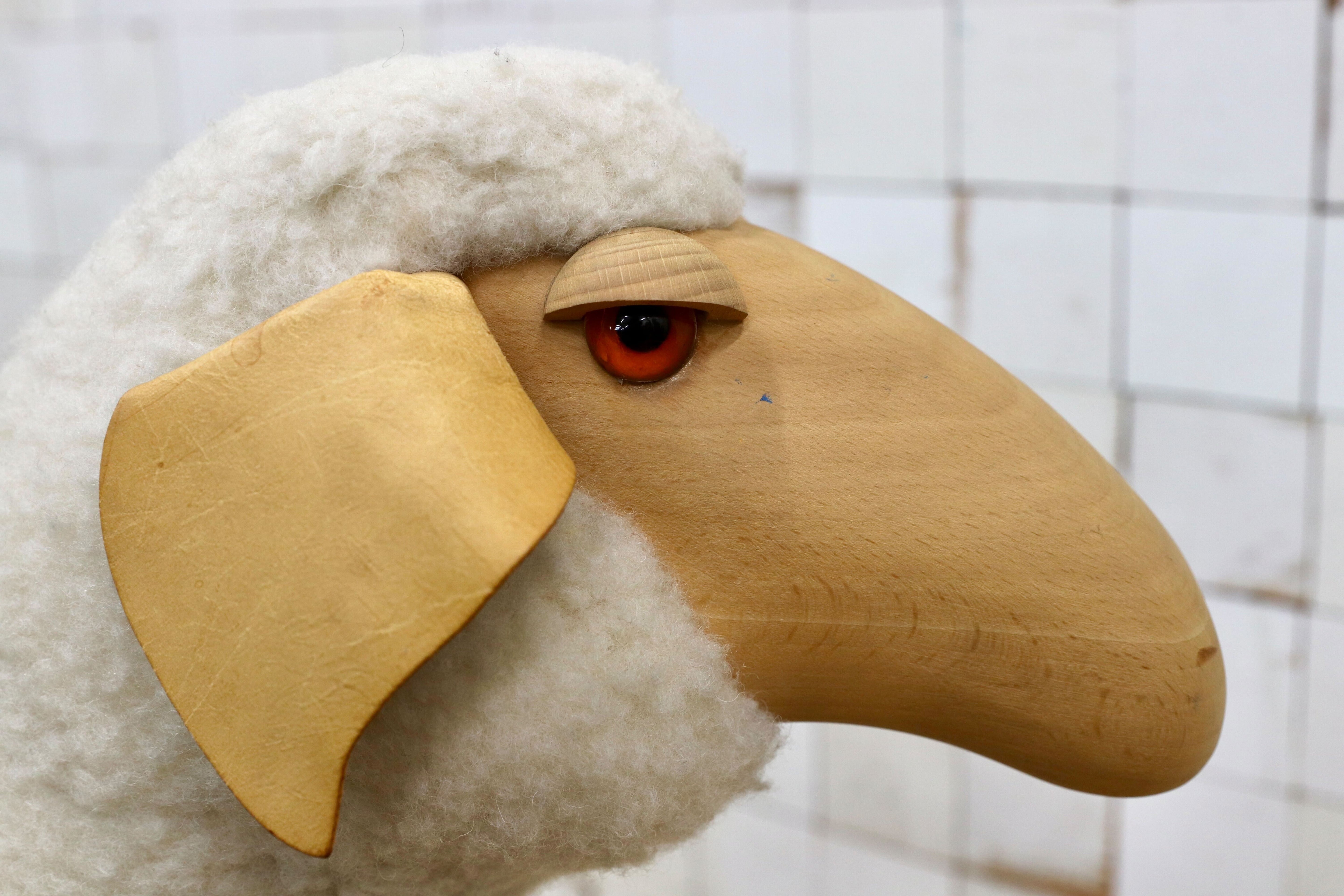 GMIS450B○Hanns-Peter Krafft ハンス・ペーター・クラフト ドイツ製 Meier Germany マイヤー ブナ材 羊 スツール 超レア