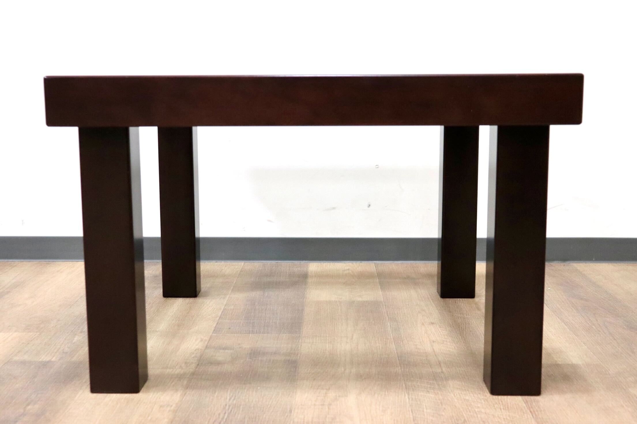 GMGF111○モリシゲ / MORISHIGE トレント サイドテーブル ガラステーブル スクエア 黒漆塗り 応接 和モダン IDC大塚家具 定価33万 展示品