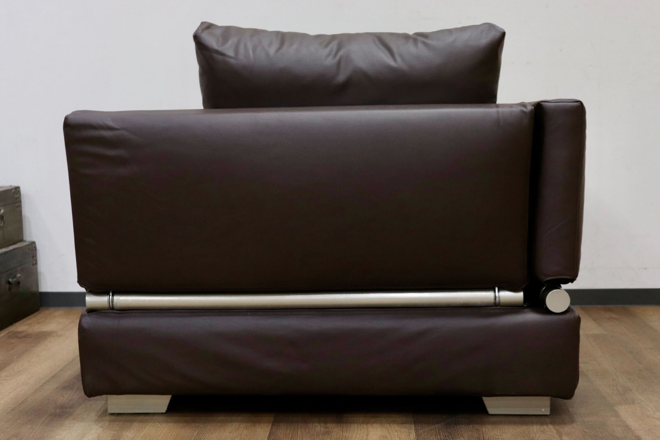 GMHN268B○MARGINAL / マージナル TABIO SOFA 片肘 カウチソファ 1人掛けソファ シングルソファ カバーリング 合皮 ブラウン 未使用品