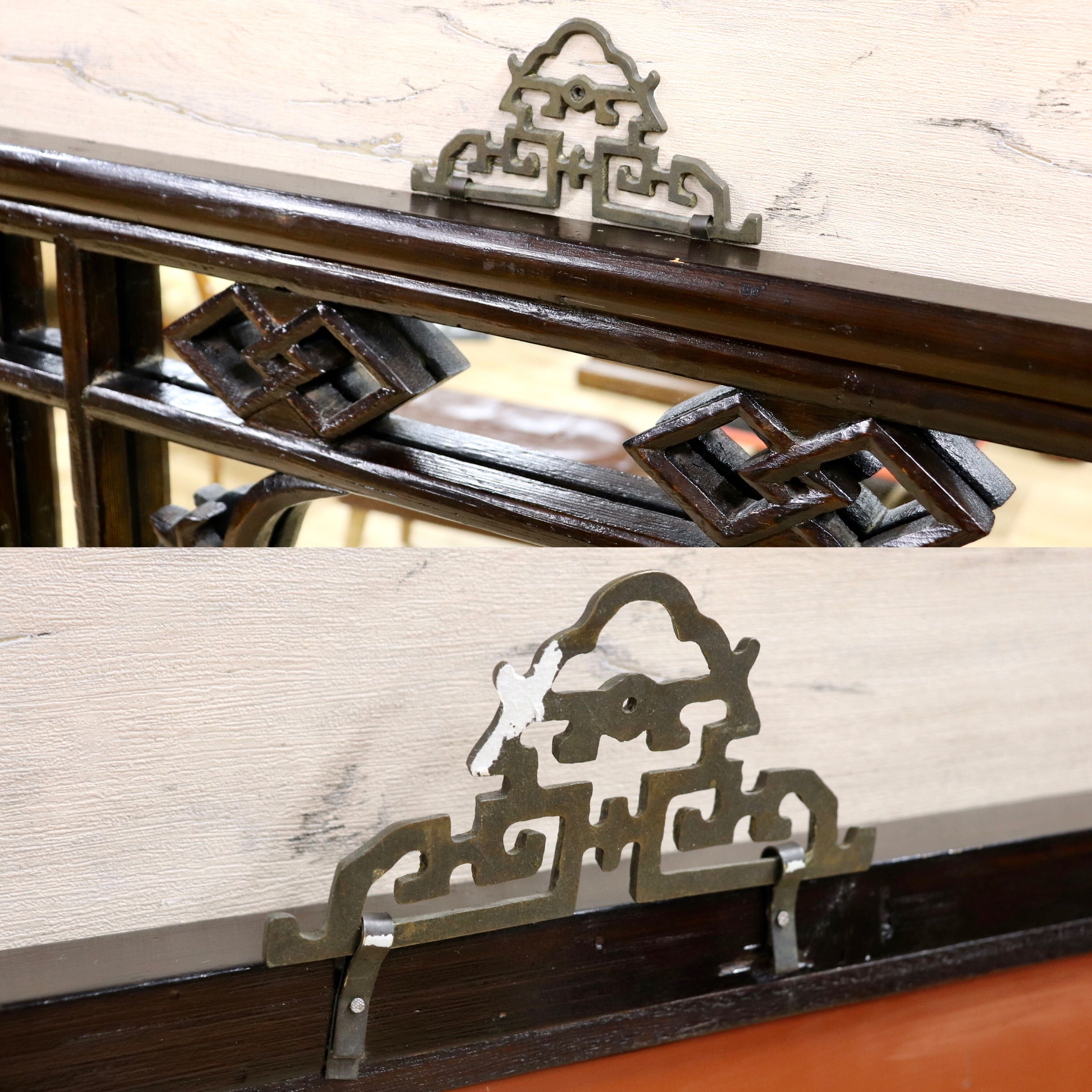 GMHK836H○中国アンティーク ウォールミラー 木製 古材 鏡 壁掛けミラー 建具 ヴィンテージ 古道具 古美術 インテリア 店舗什器