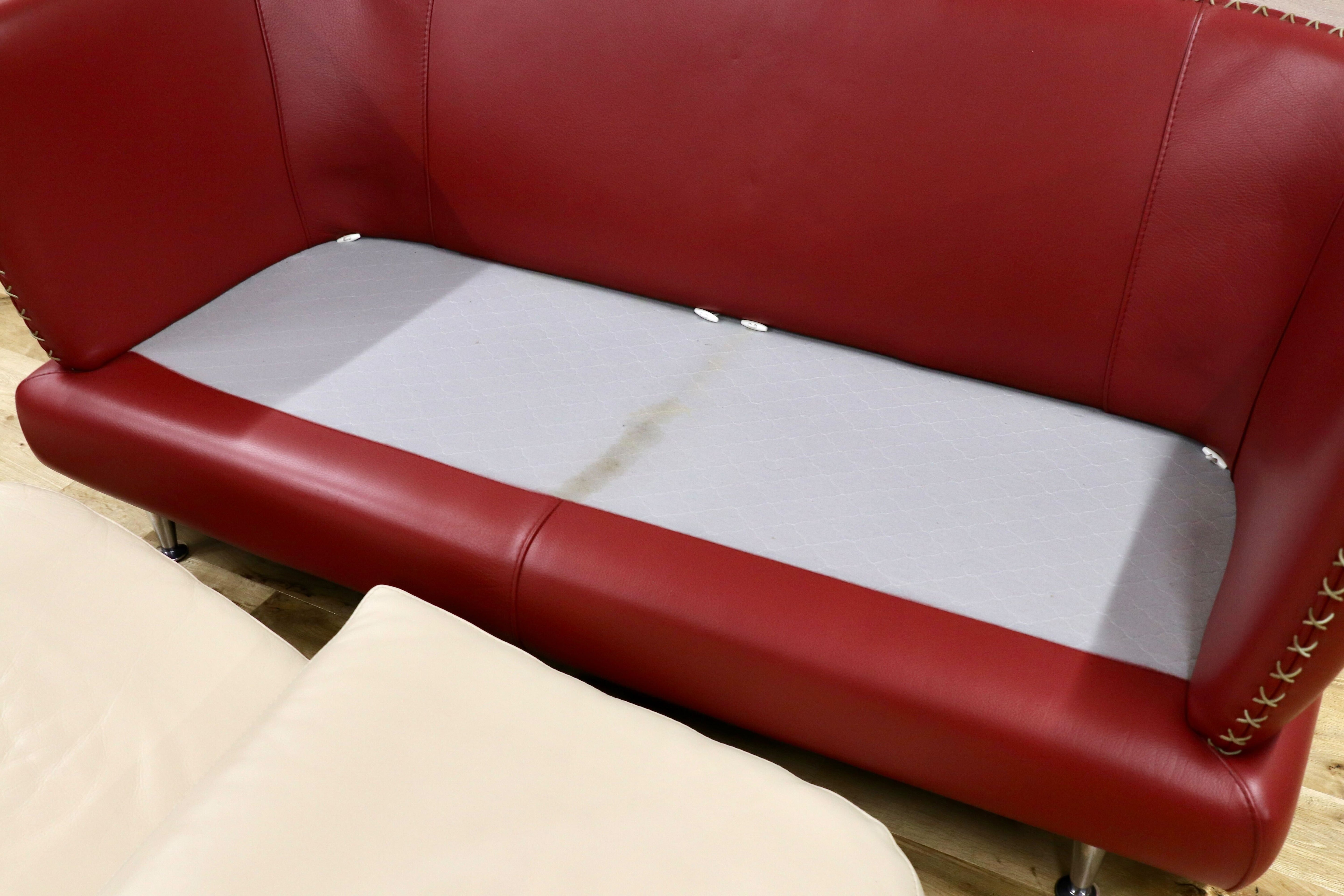 GMHK102○Formenti / フォルメンティ 2人掛けソファ ラブソファ イタリア製 本革 最高級 モダン 稀少 定価約100万 検)cassina b&b arflex