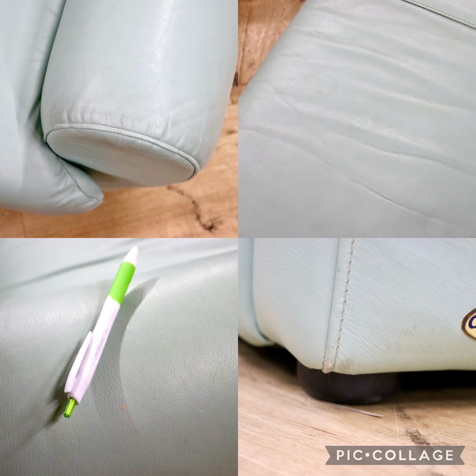 GMFK763A○Chateau d'Ax / シャトーダックス 2人掛けソファ ラブソファ 長椅子 本革 ミント イタリアモダン フランスベッド