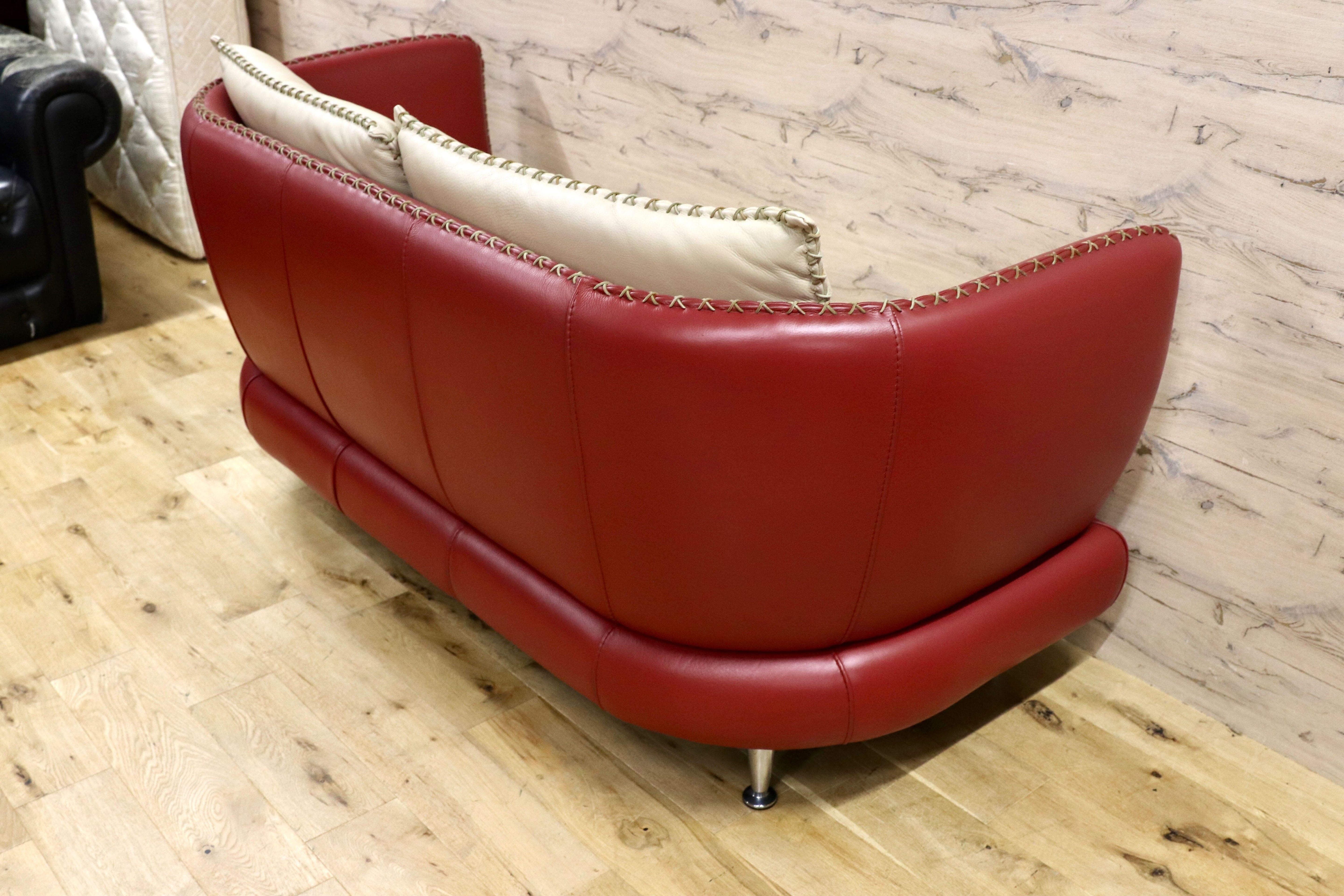 GMHK102○Formenti / フォルメンティ 2人掛けソファ ラブソファ イタリア製 本革 最高級 モダン 稀少 定価約100万 検)cassina b&b arflex