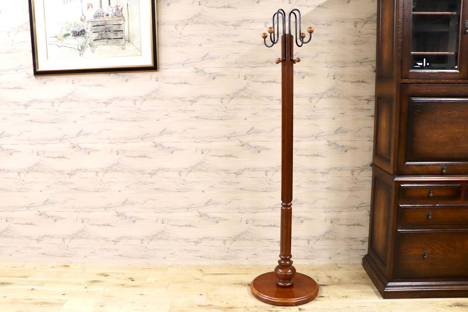 GMIS526○karimoku / カリモク コートハンガー ポールハンガー 帽子掛け ミッドセンチュリー ヴィンテージ 木製 国産家具