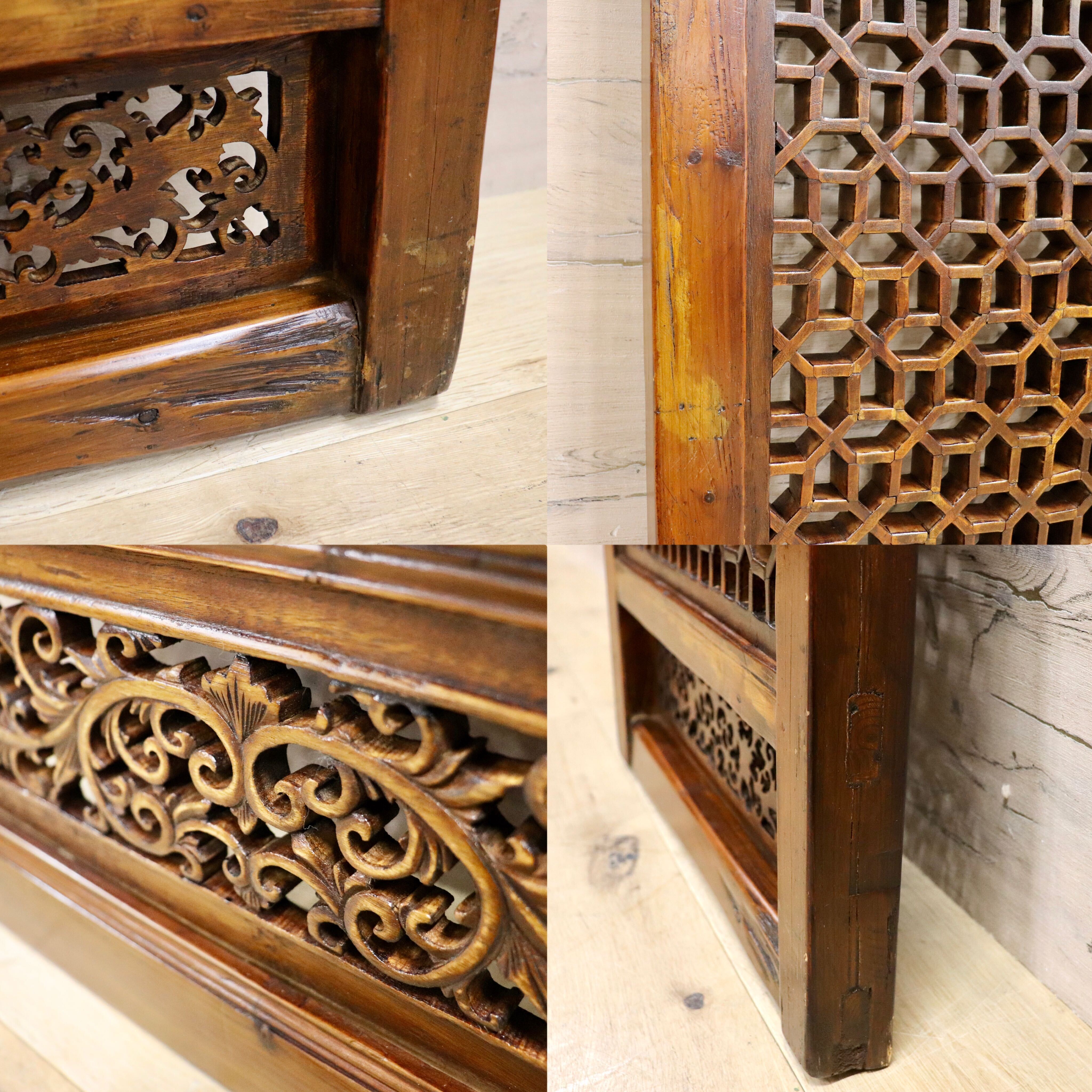 GMHK836I○中国アンティーク 建具 木製 古材 ヴィンテージ 古道具 古美術 インテリア 衝立 彫刻