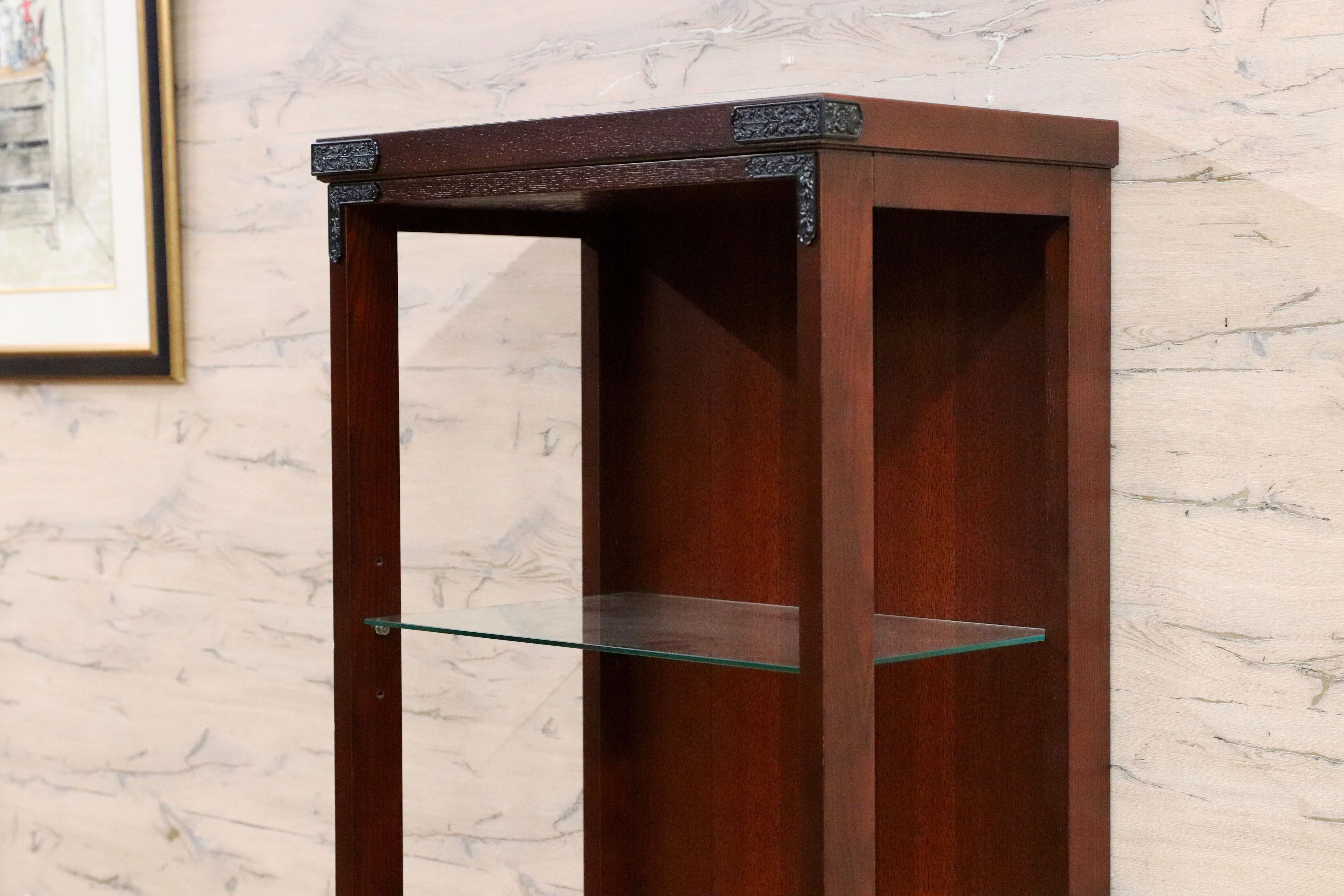 GMIS453○吉野民芸 飾り棚 キャビネット 60 民藝 和モダン レトロ アンティーク 和室 座敷 欅材 展示在庫品