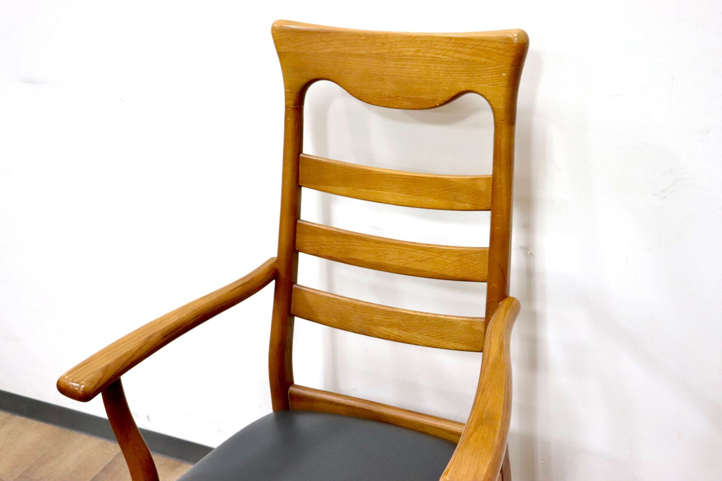 GMHK88A○ACME INDUSTRIES / アクメ インダストリーズ OAKERCOM ヒョウデザイン ダイニングチェア アームチェア 椅子 本革 グレー オーク材