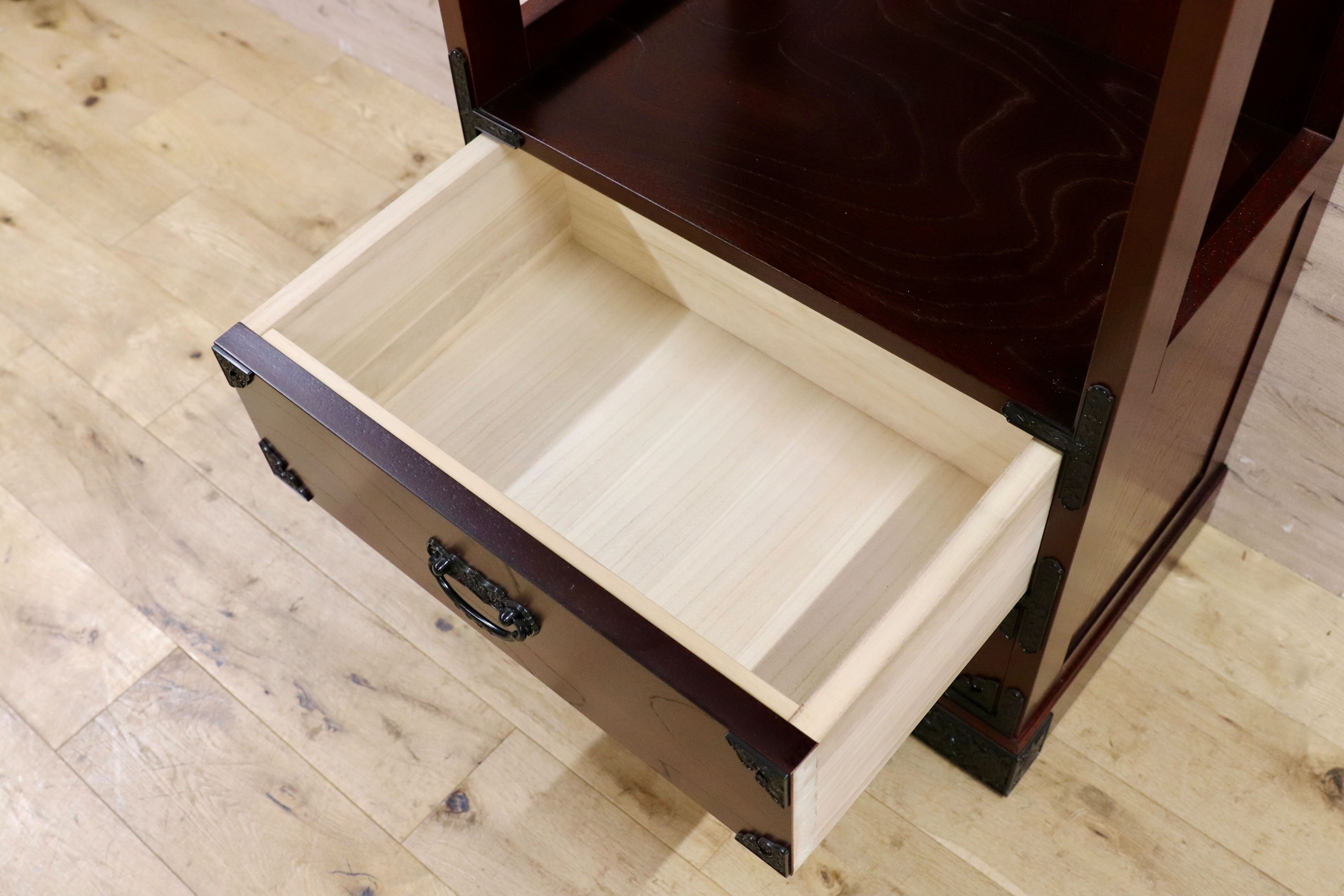 GMIS453○吉野民芸 飾り棚 キャビネット 60 民藝 和モダン レトロ アンティーク 和室 座敷 欅材 展示在庫品