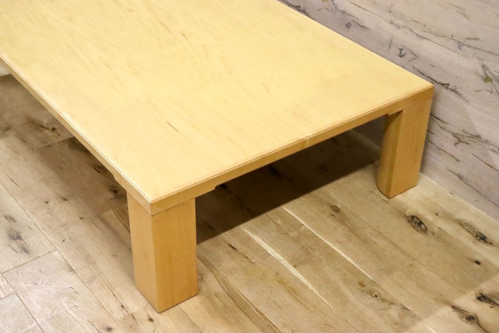 GMFK865○天童木工 / Tendo T-2573 メープル材 センターテーブル 座卓 ローテーブル 原好輝 和家具 和モダン 定価約17.6万