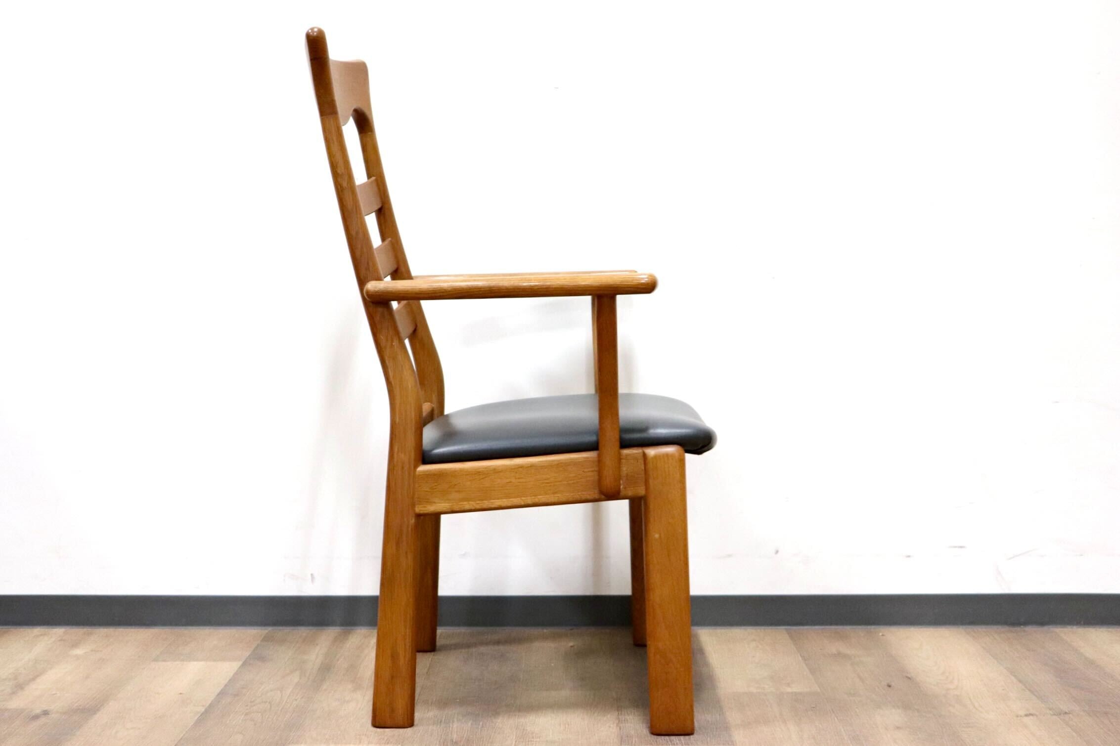 GMHK88A○ACME INDUSTRIES / アクメ インダストリーズ OAKERCOM ヒョウデザイン ダイニングチェア アームチェア 椅子 本革 グレー オーク材