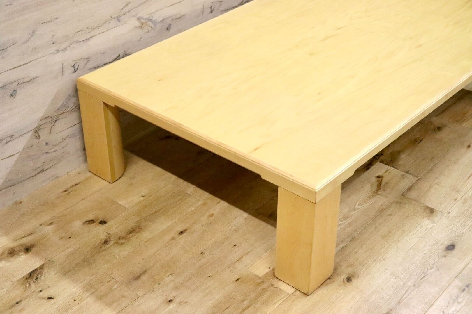 GMFK865○天童木工 / Tendo T-2573 メープル材 センターテーブル 座卓 ローテーブル 原好輝 和家具 和モダン 定価約17.6万
