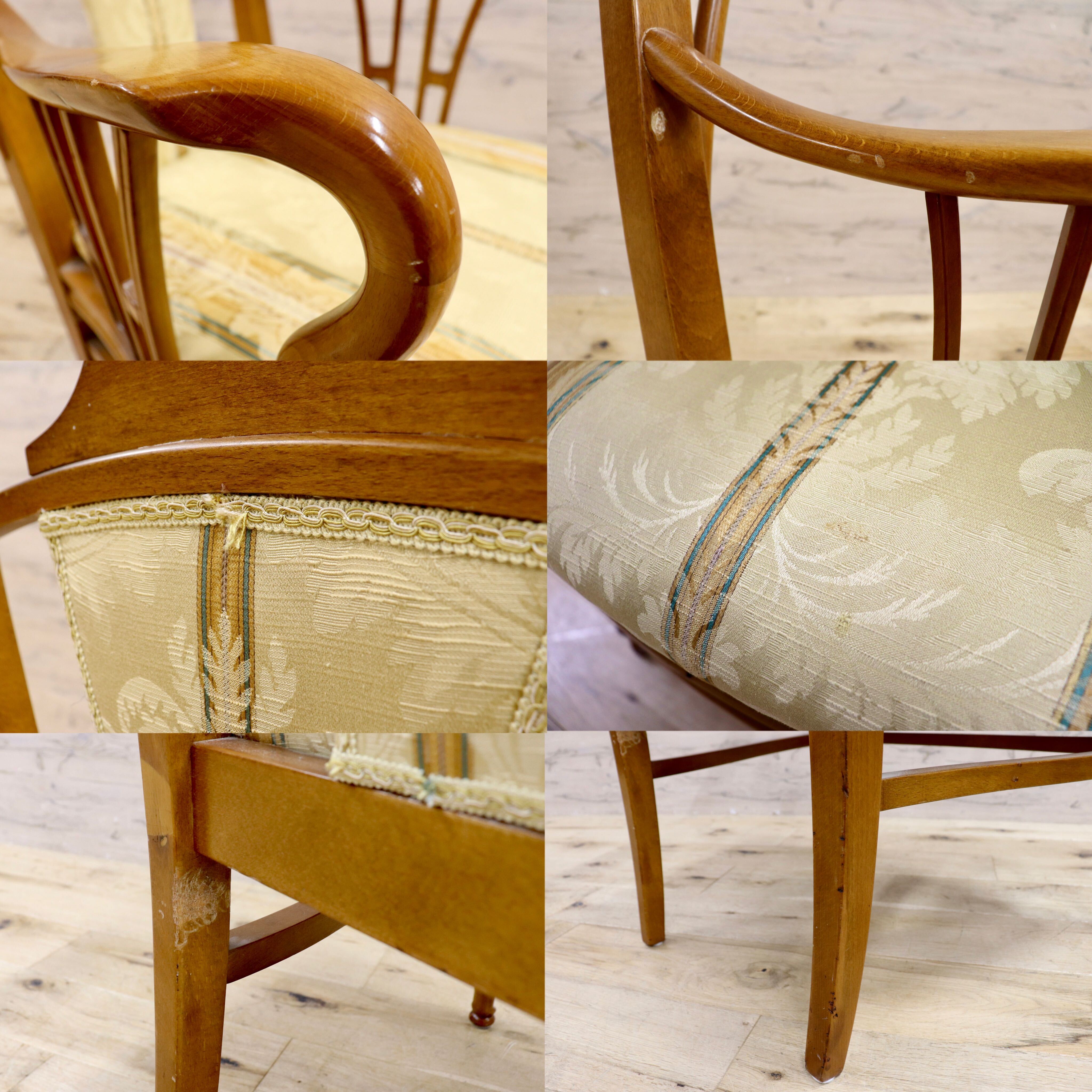 GMHS544A○西洋 アームチェア 椅子 サロンチェア ファブリック クラシック ヨーロピアン アンティーク ヴィンテージ 検)セルバ メデア