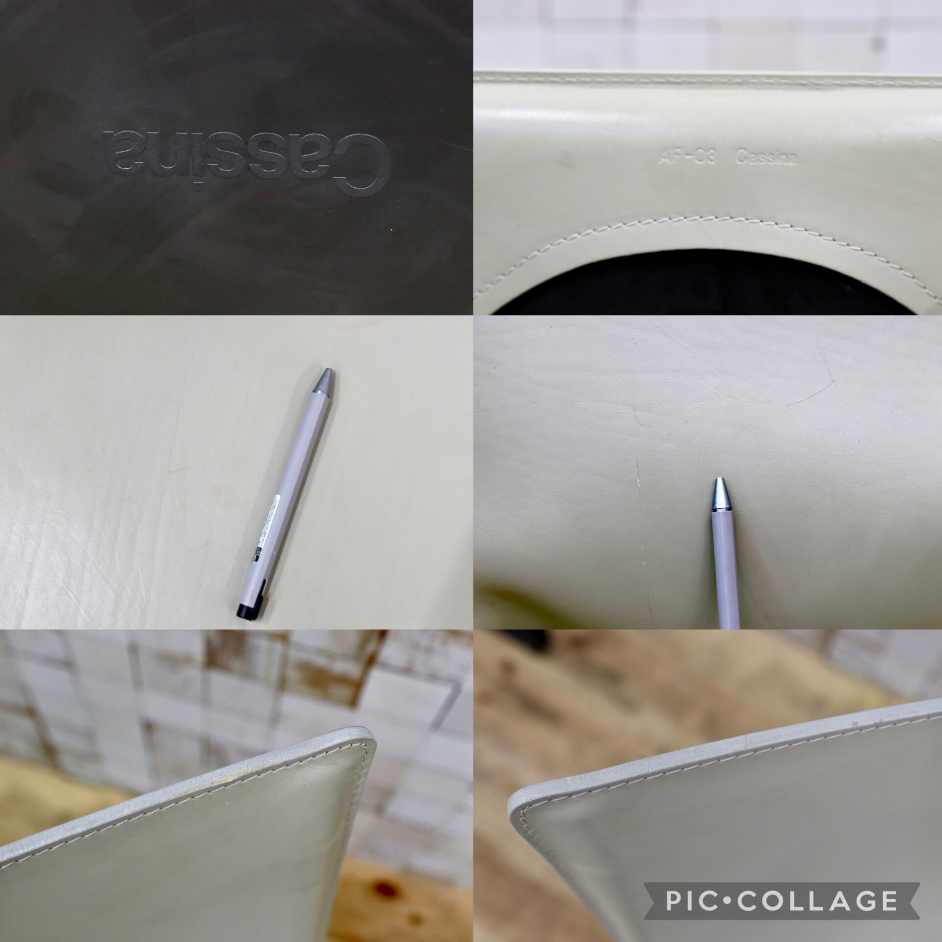 GMIO74B○Cassina / カッシーナ 413 CAB キャブチェア マリオ・ベリーニ 椅子 マットアイボリー レザー イタリアモダン 定価30.8万