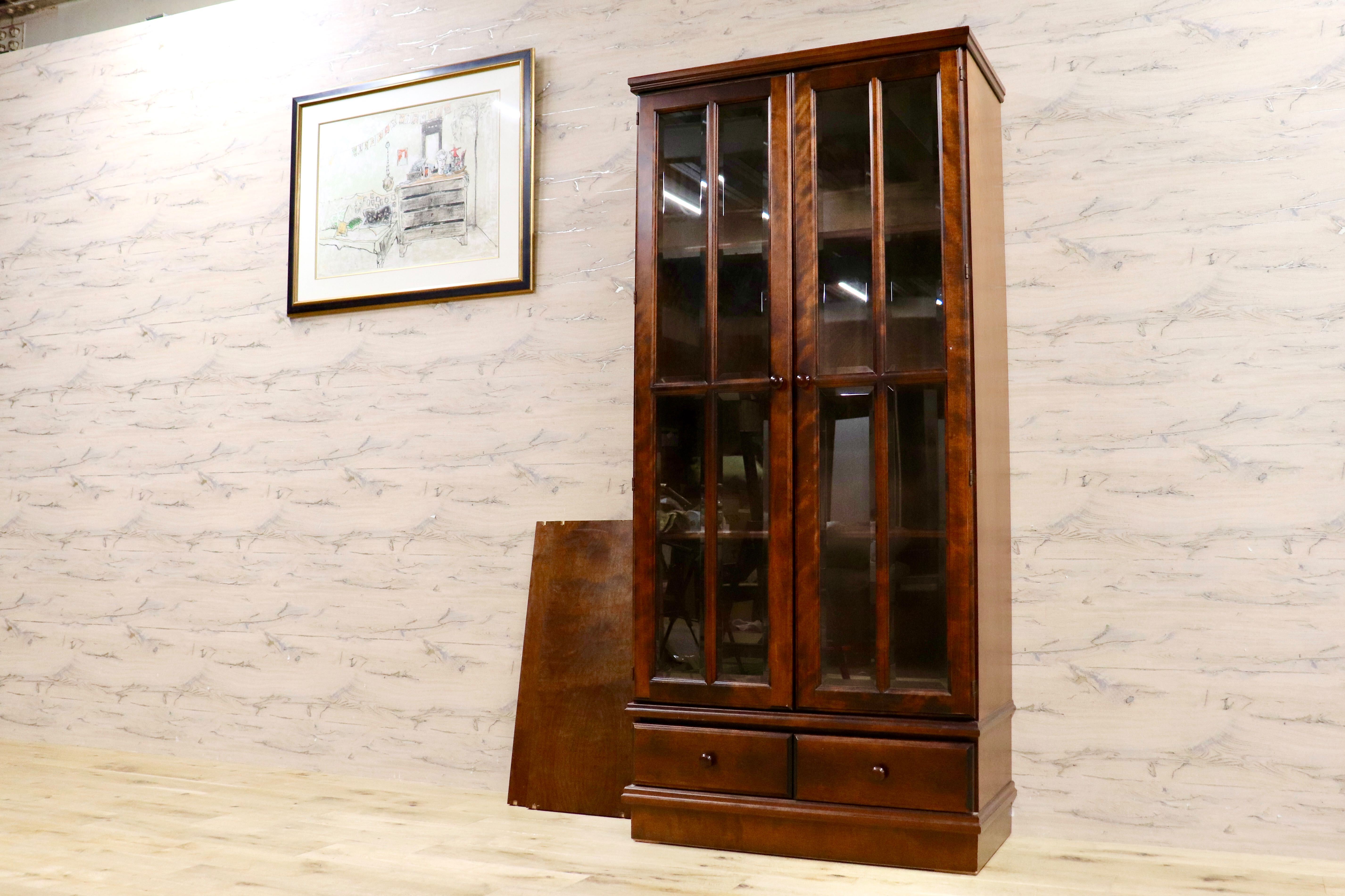 GMHH485B○Herbe / エルブ まりも 本棚 書棚 ブックシェルフ 本箱 飾り棚 キャビネット 収納家具 民芸家具 和家具 古民家 和モダン