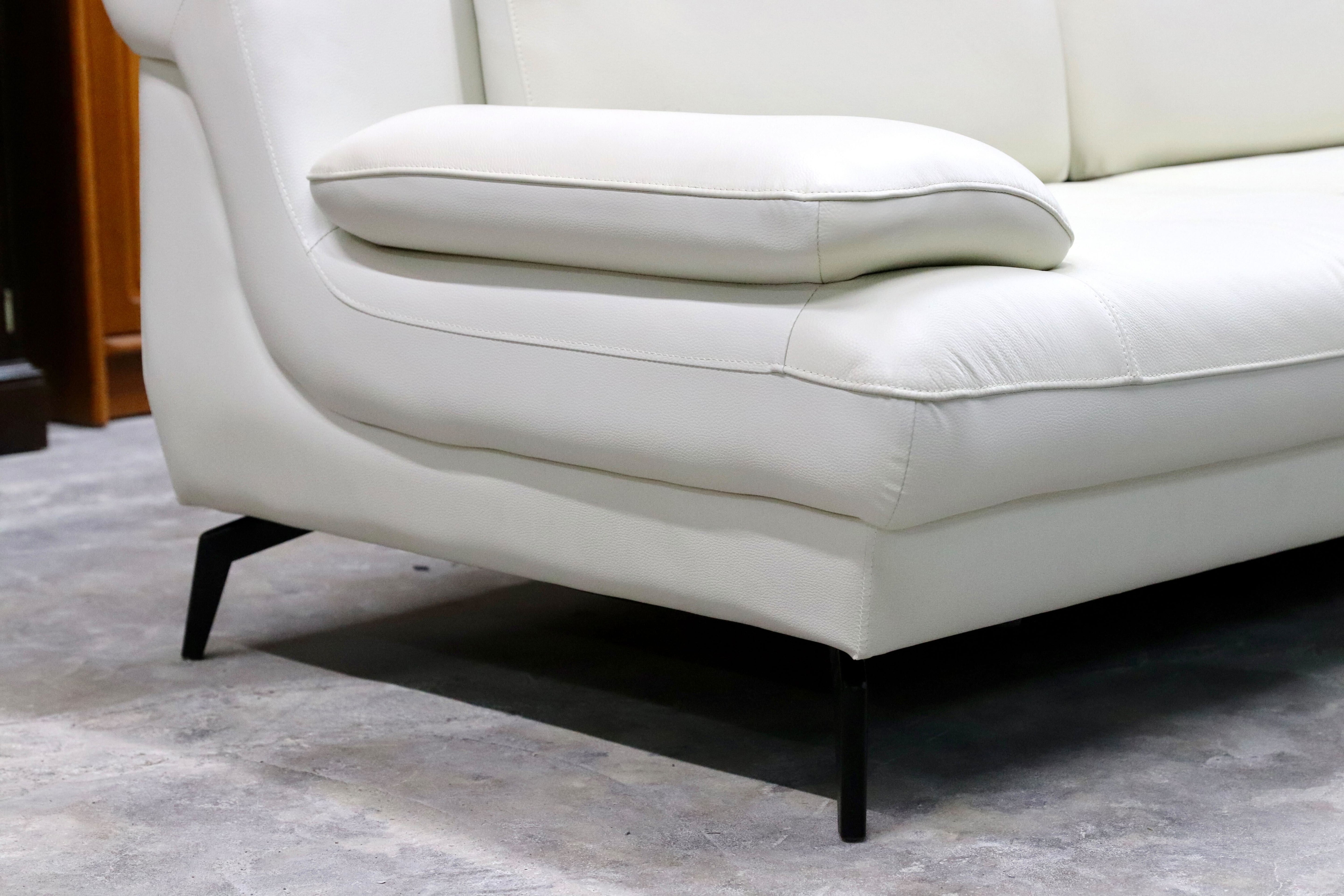 GMIK314B○3人掛けソファ トリプルソファ 前革 ホワイト スタイリッシュモダン ハイバック レザー 定価16.8万
