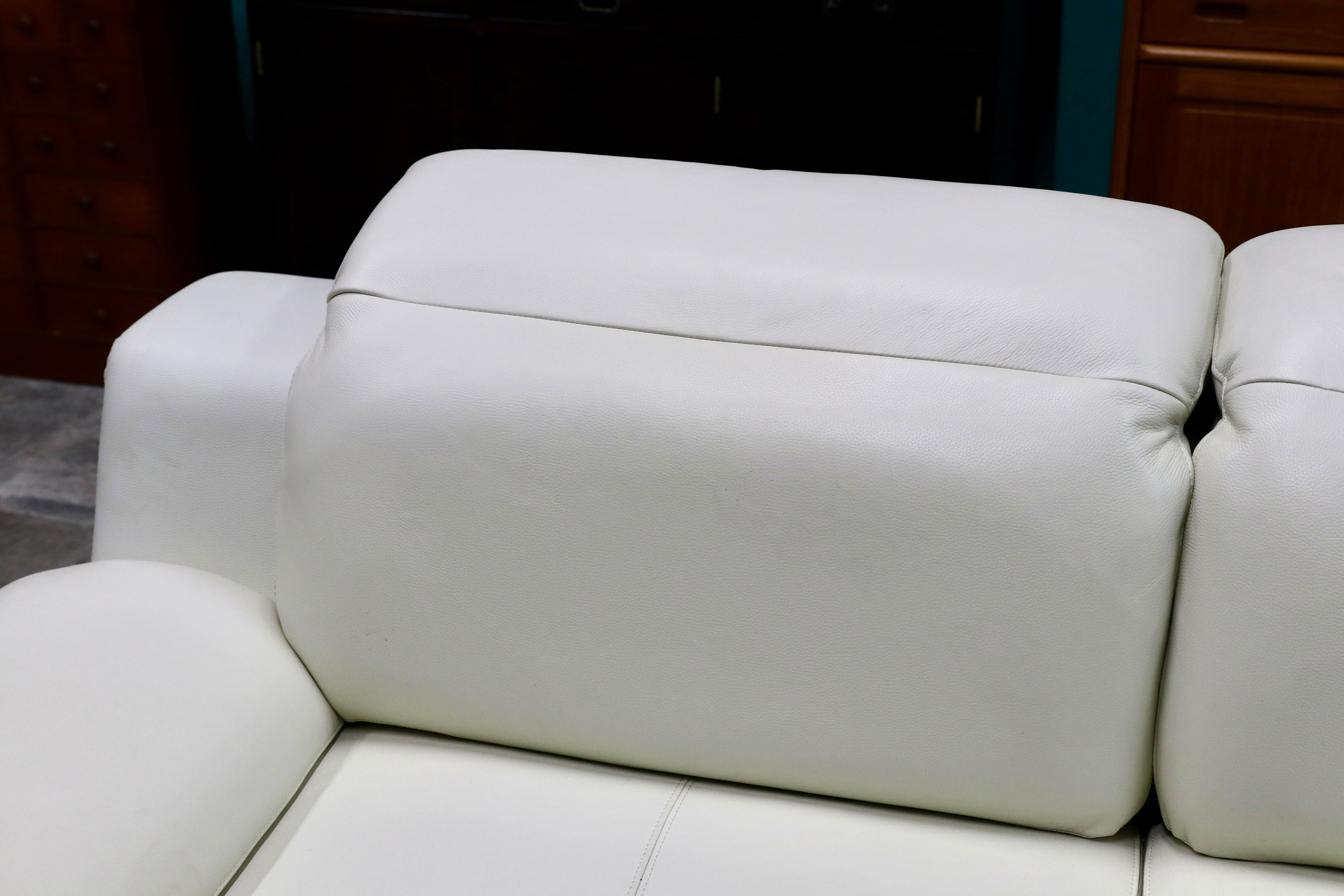 GMIK314B○3人掛けソファ トリプルソファ 前革 ホワイト スタイリッシュモダン ハイバック レザー 定価16.8万