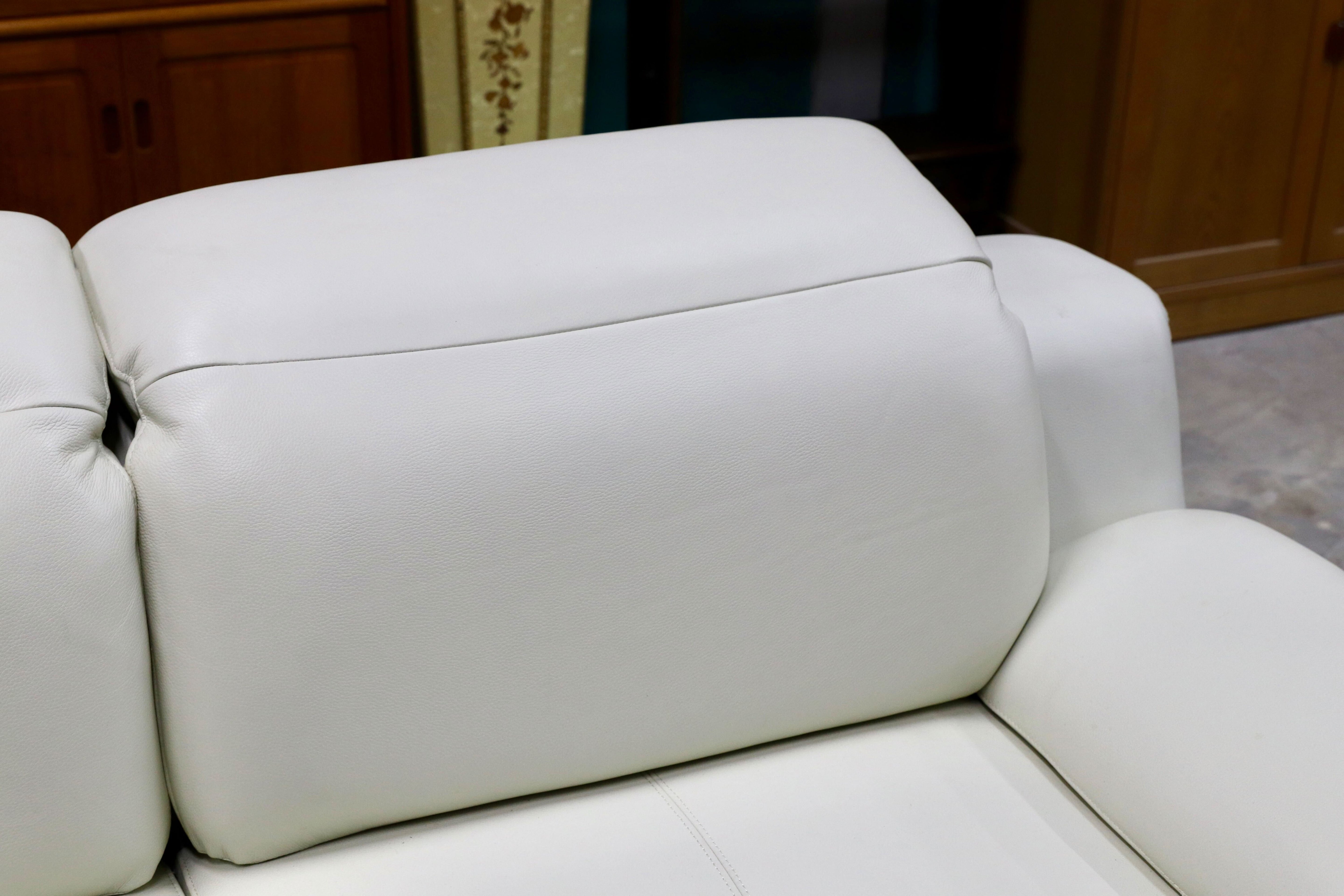 GMIK314B○3人掛けソファ トリプルソファ 前革 ホワイト スタイリッシュモダン ハイバック レザー 定価16.8万