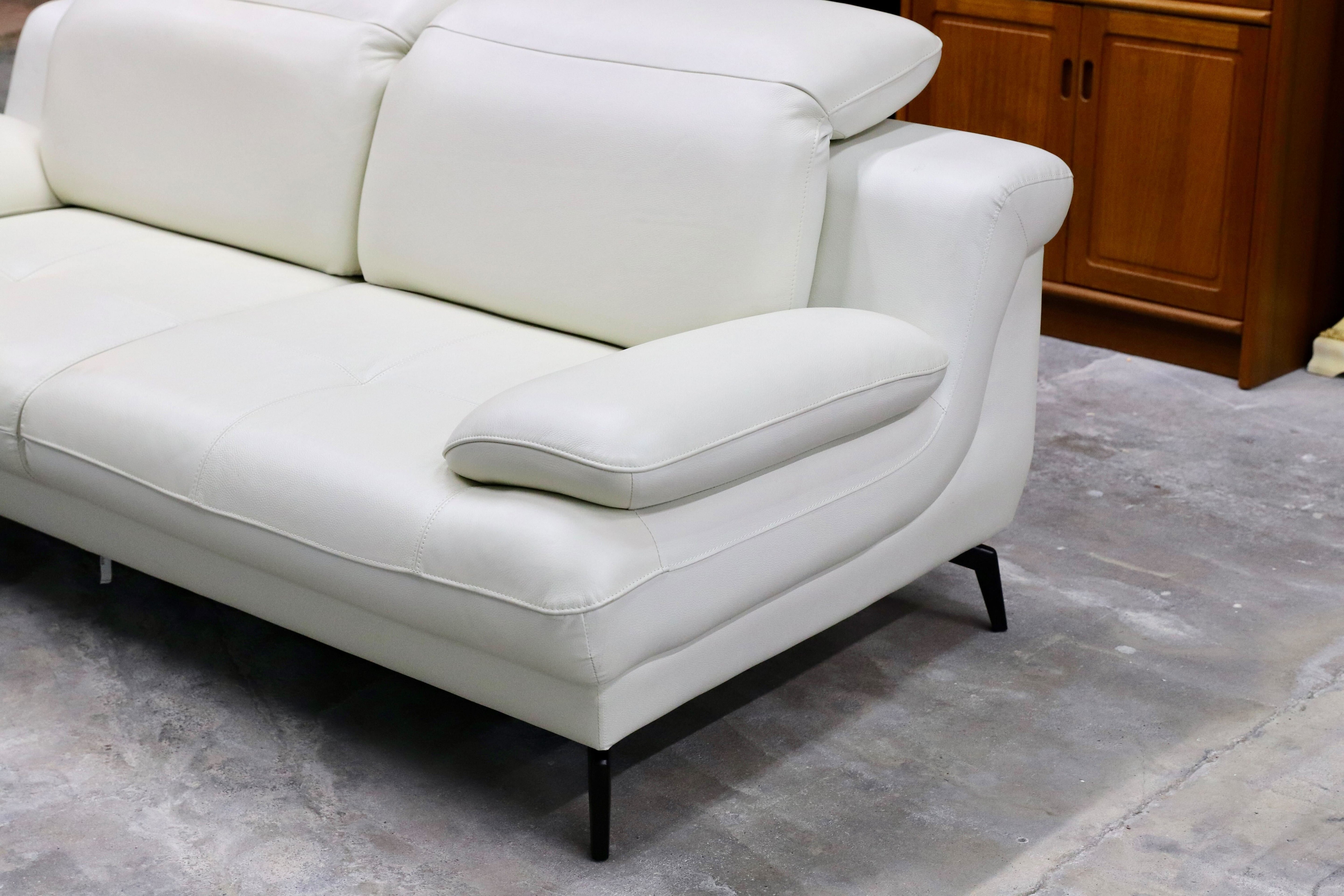 GMIK314B○3人掛けソファ トリプルソファ 前革 ホワイト スタイリッシュモダン ハイバック レザー 定価16.8万