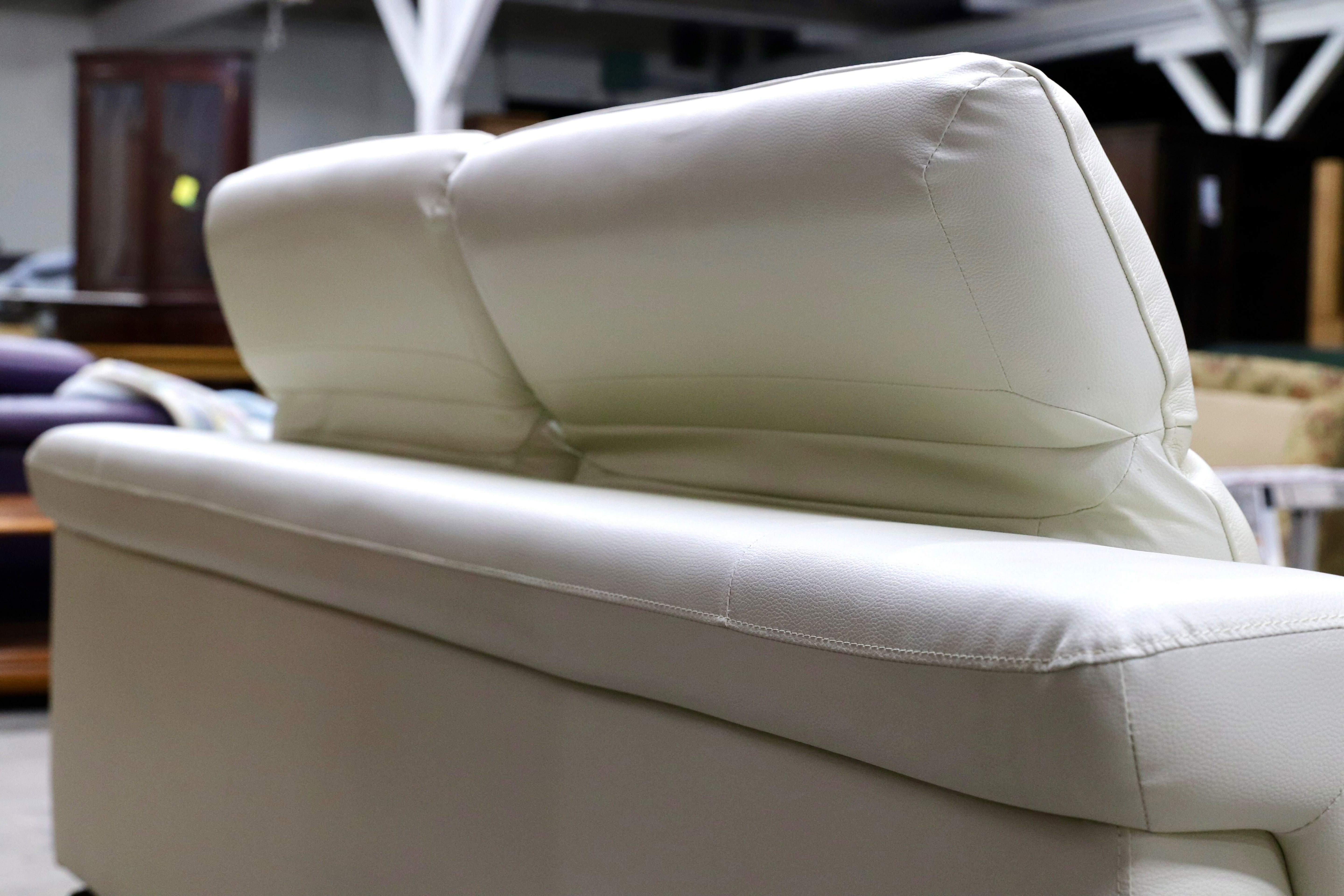 GMIK314B○3人掛けソファ トリプルソファ 前革 ホワイト スタイリッシュモダン ハイバック レザー 定価16.8万