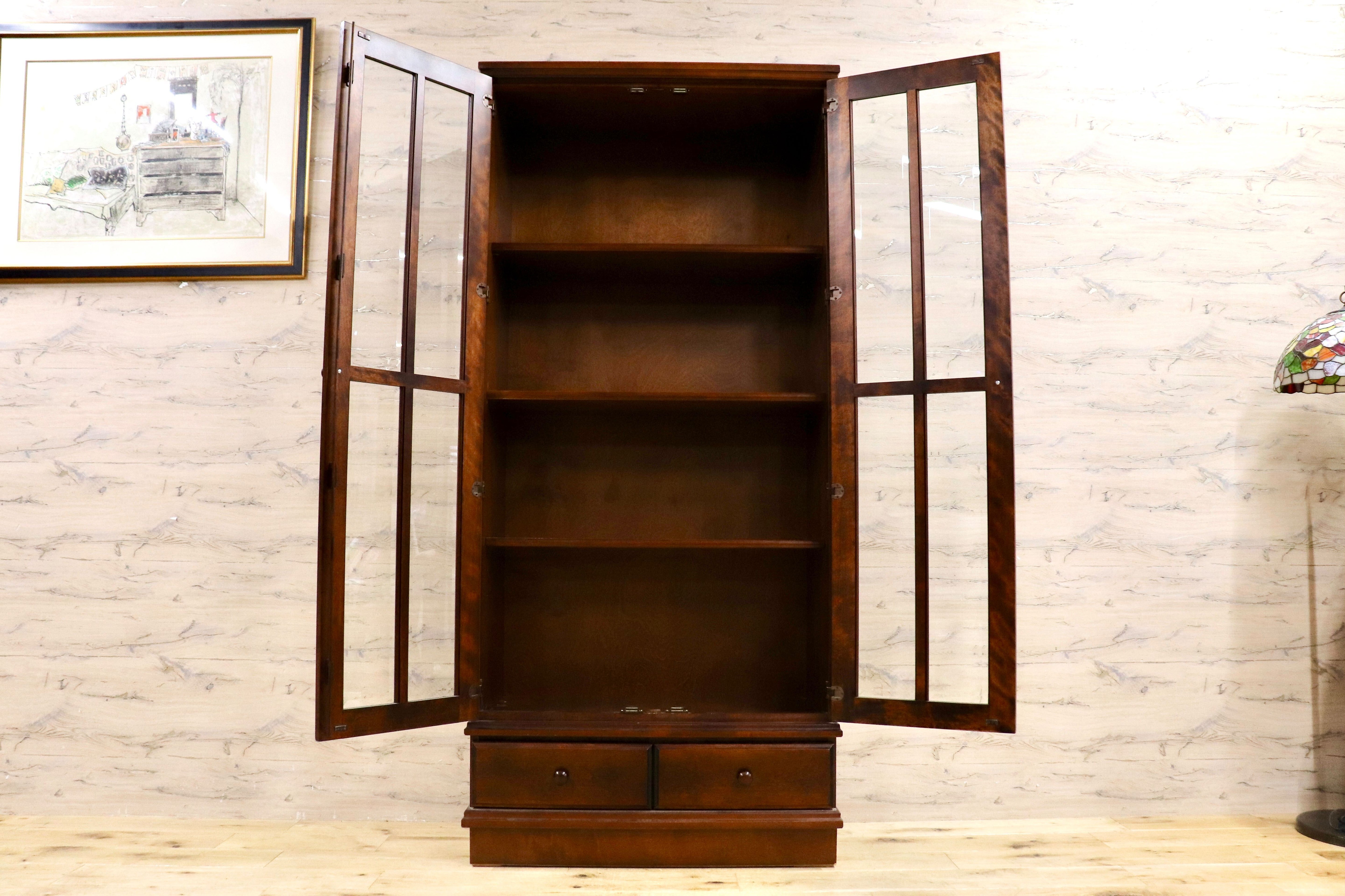 GMHH485B○Herbe / エルブ まりも 本棚 書棚 ブックシェルフ 本箱 飾り棚 キャビネット 収納家具 民芸家具 和家具 古民家 和モダン